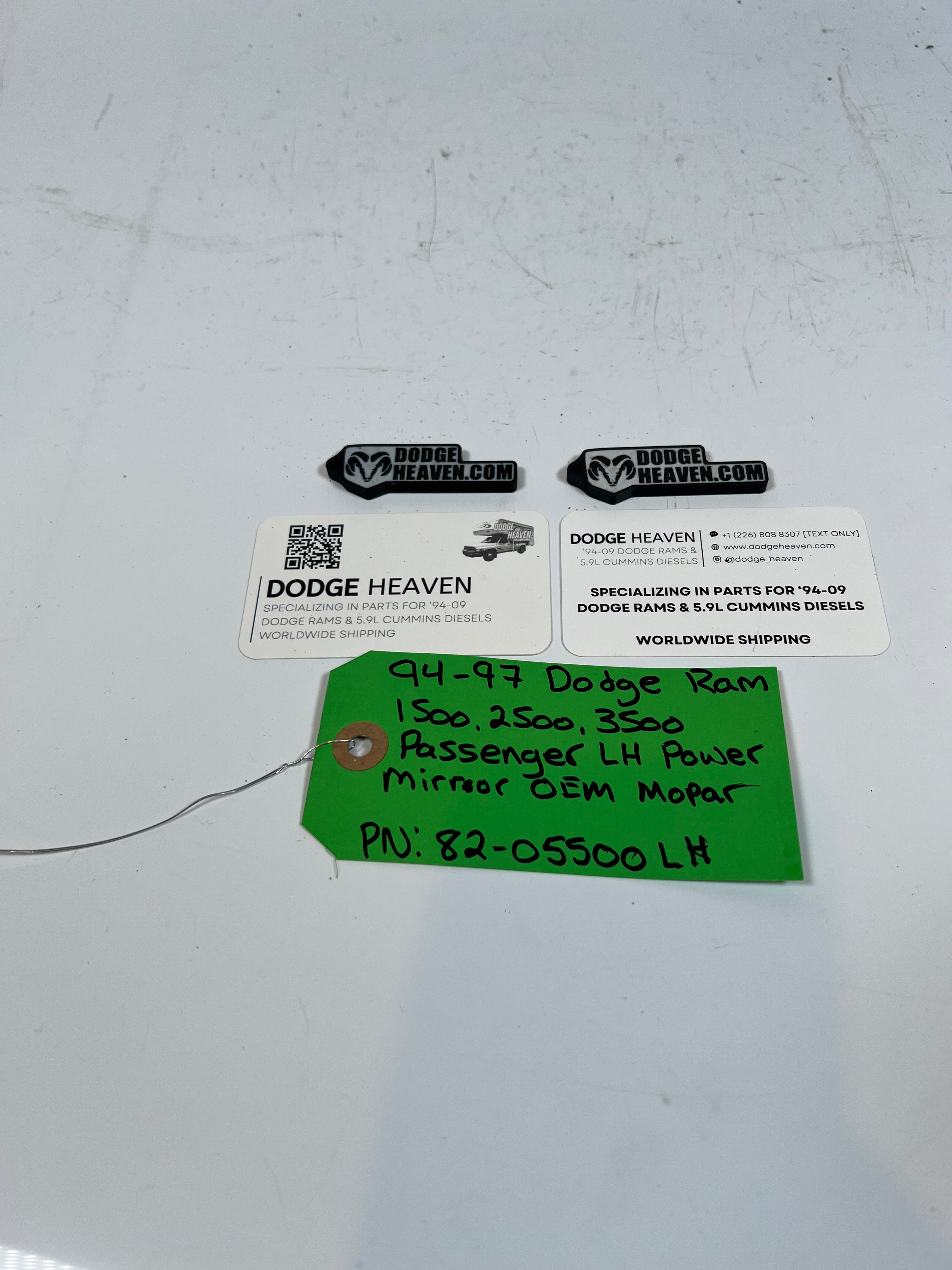 1994-2002 Dodge Ram 1500 2500 3500 Passenger RH Power Mirror