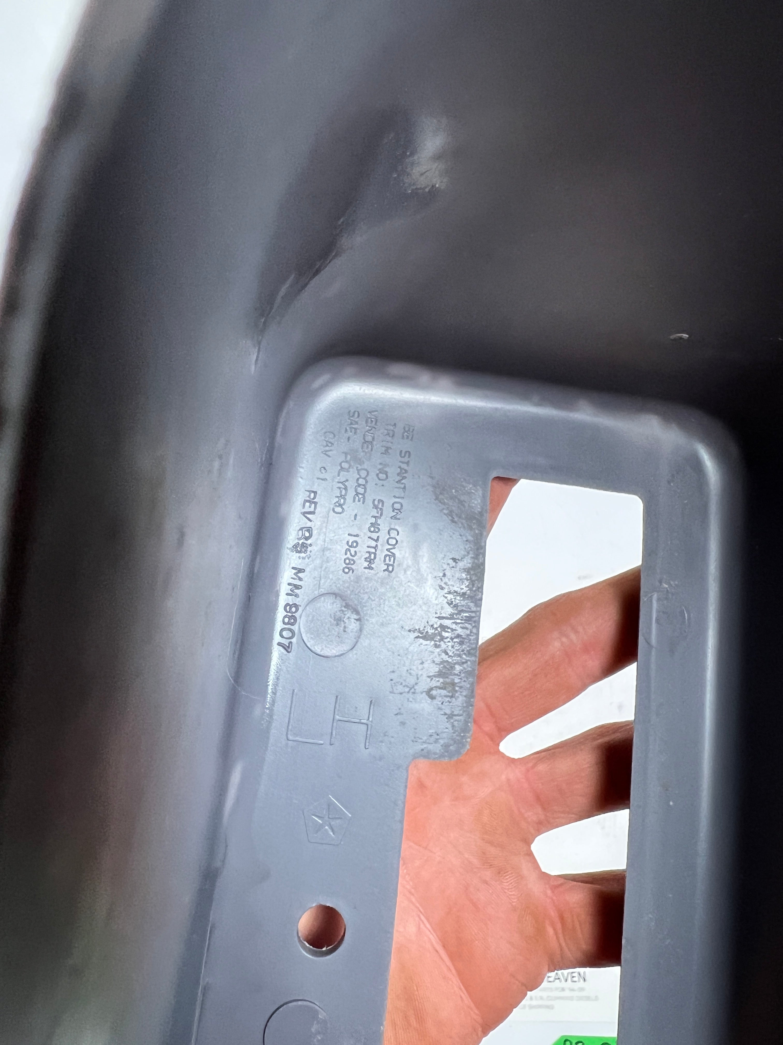 1998-2002 Dodge Ram 1500-3500 Driver Rear Seat Bracket Hinge Trim Light Grey