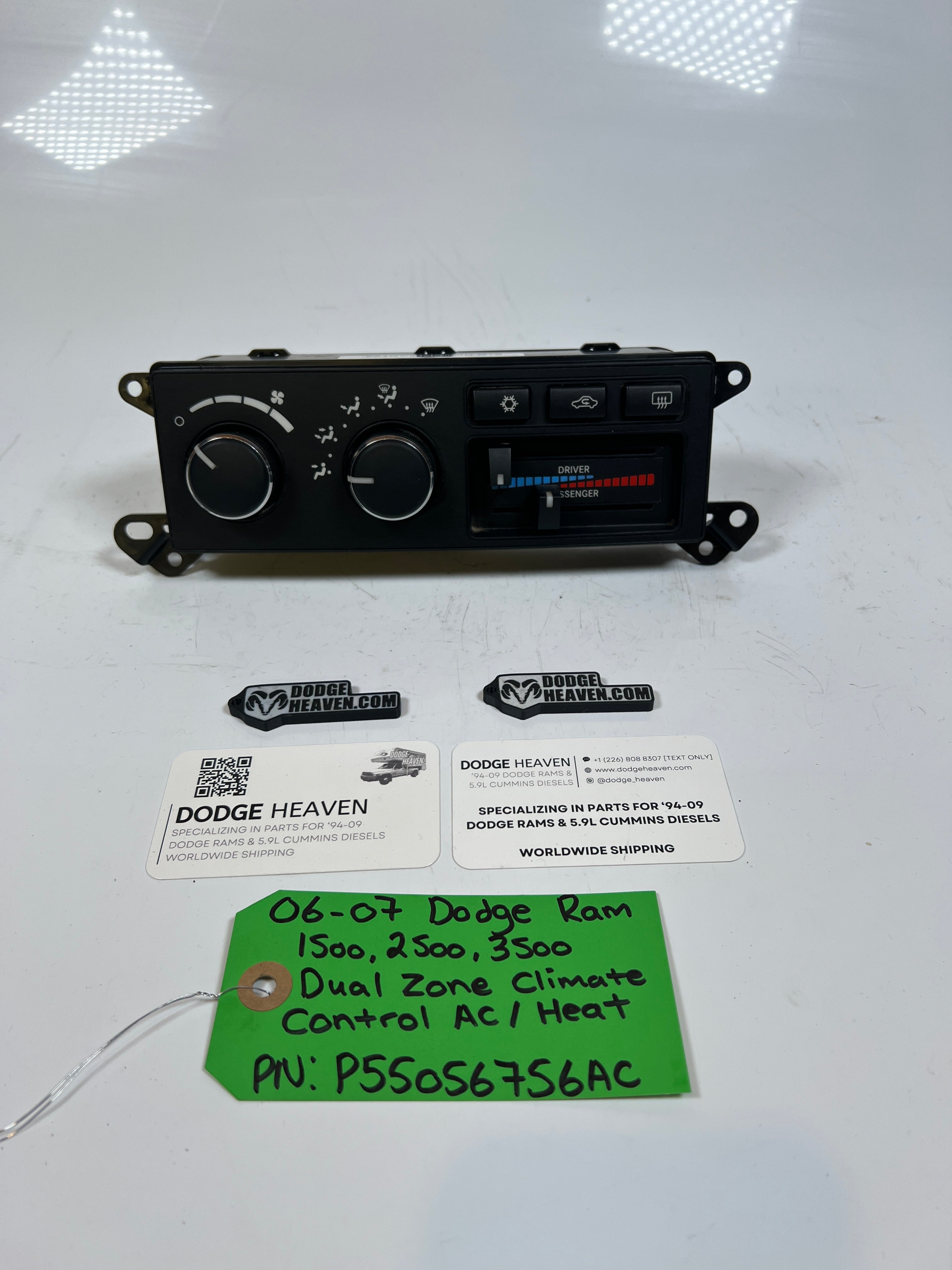 2006-2007 Dodge Ram 1500-3500 Dual Climate Control HVAC Control