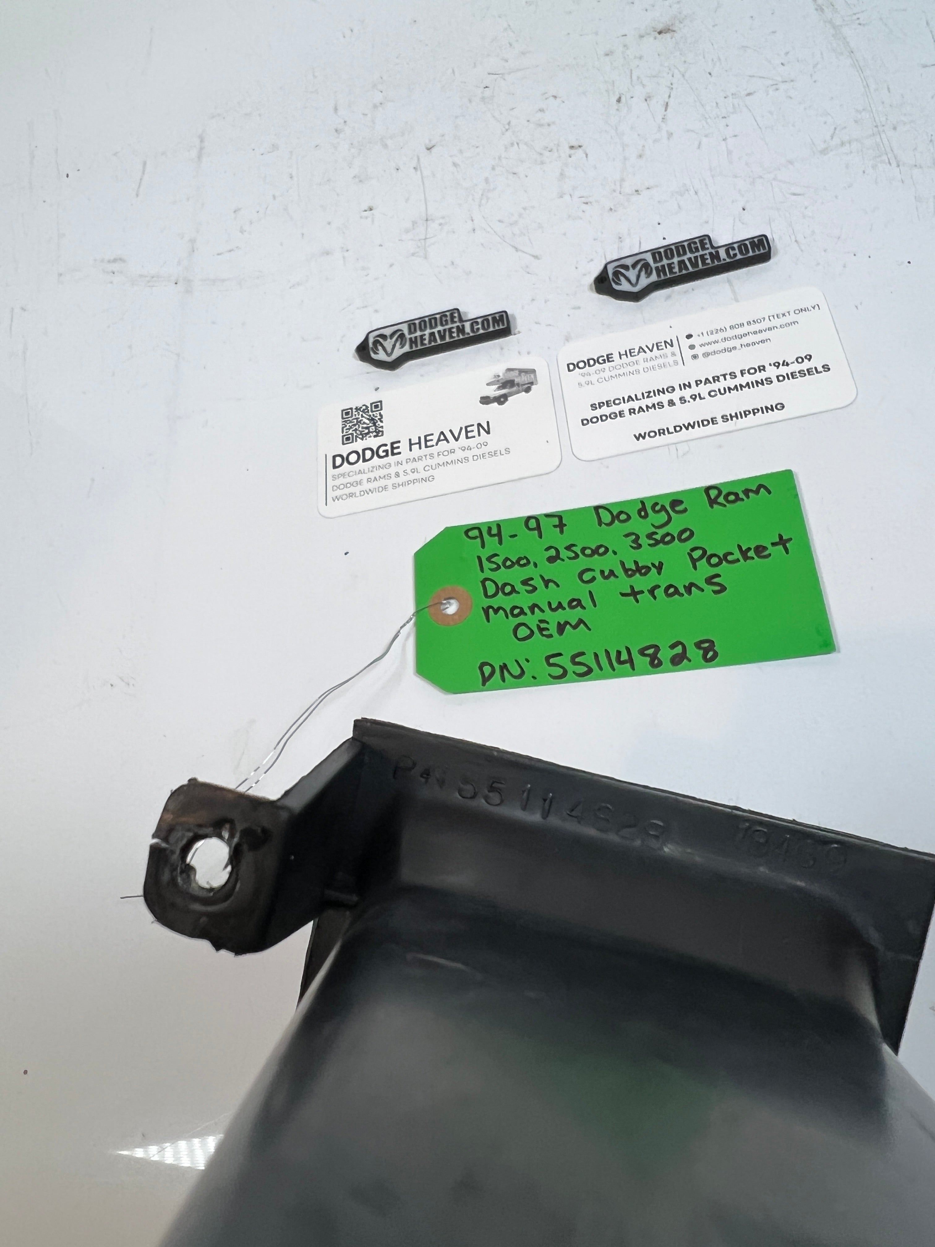 1994-1997 Dodge Ram 1500-3500 Dash Cubby Pocket Manual Trans