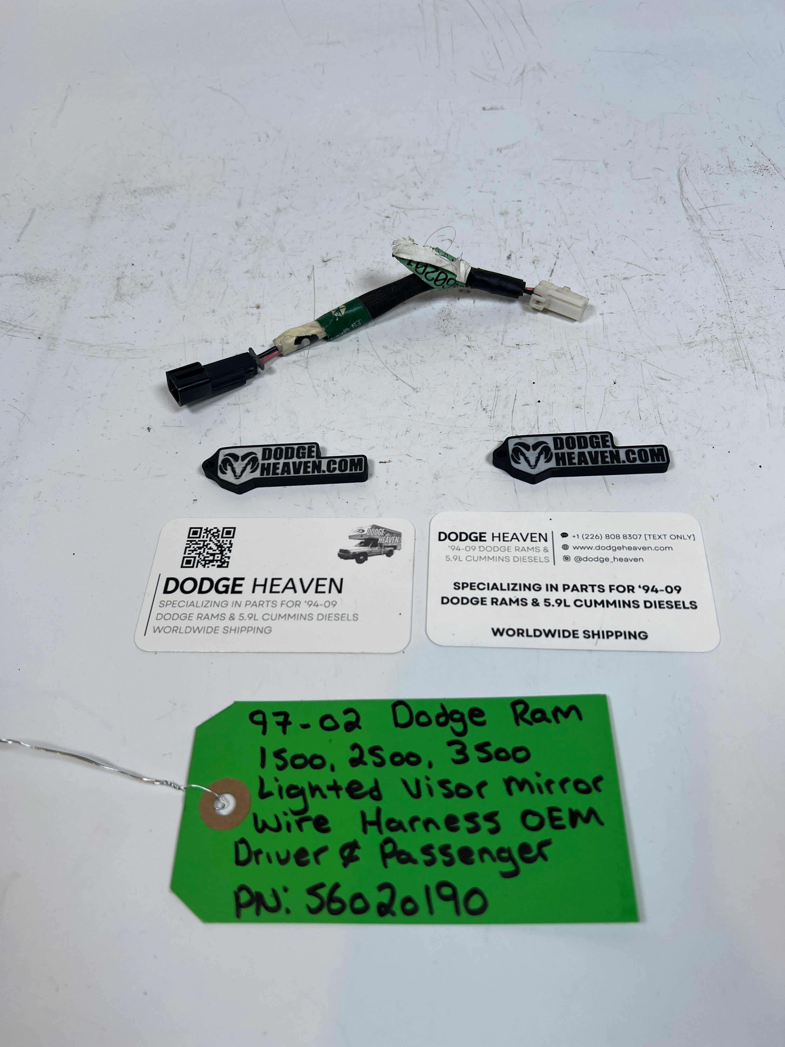 1997-2002 Dodge Ram 1500-3500 Lighted Visor Mirror Wire Harness