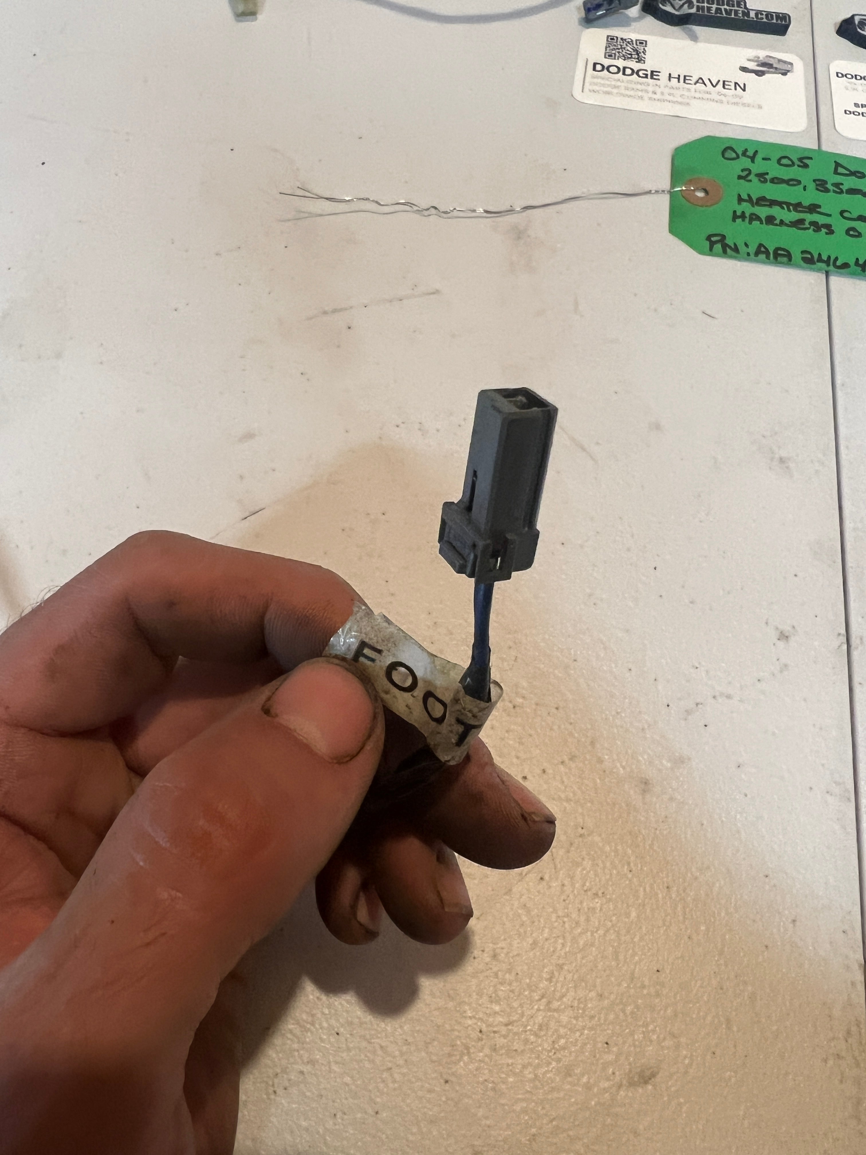 2004-2005 Dodge Ram 1500-3500 Heater Core Wiring Harness