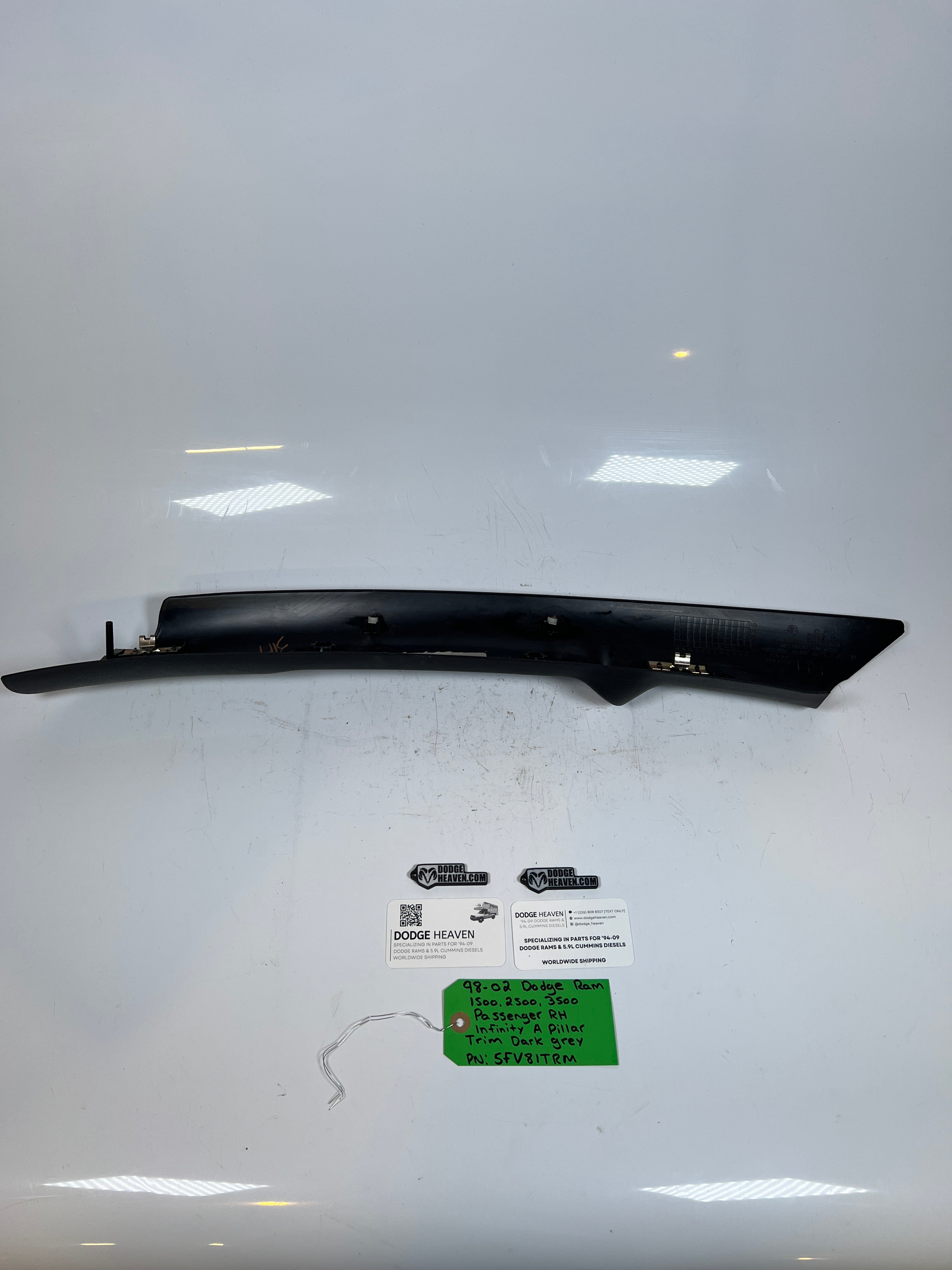 1998-2002 Dodge Ram Passenger RH Infinity A Pillar Trim Panel Dark Grey