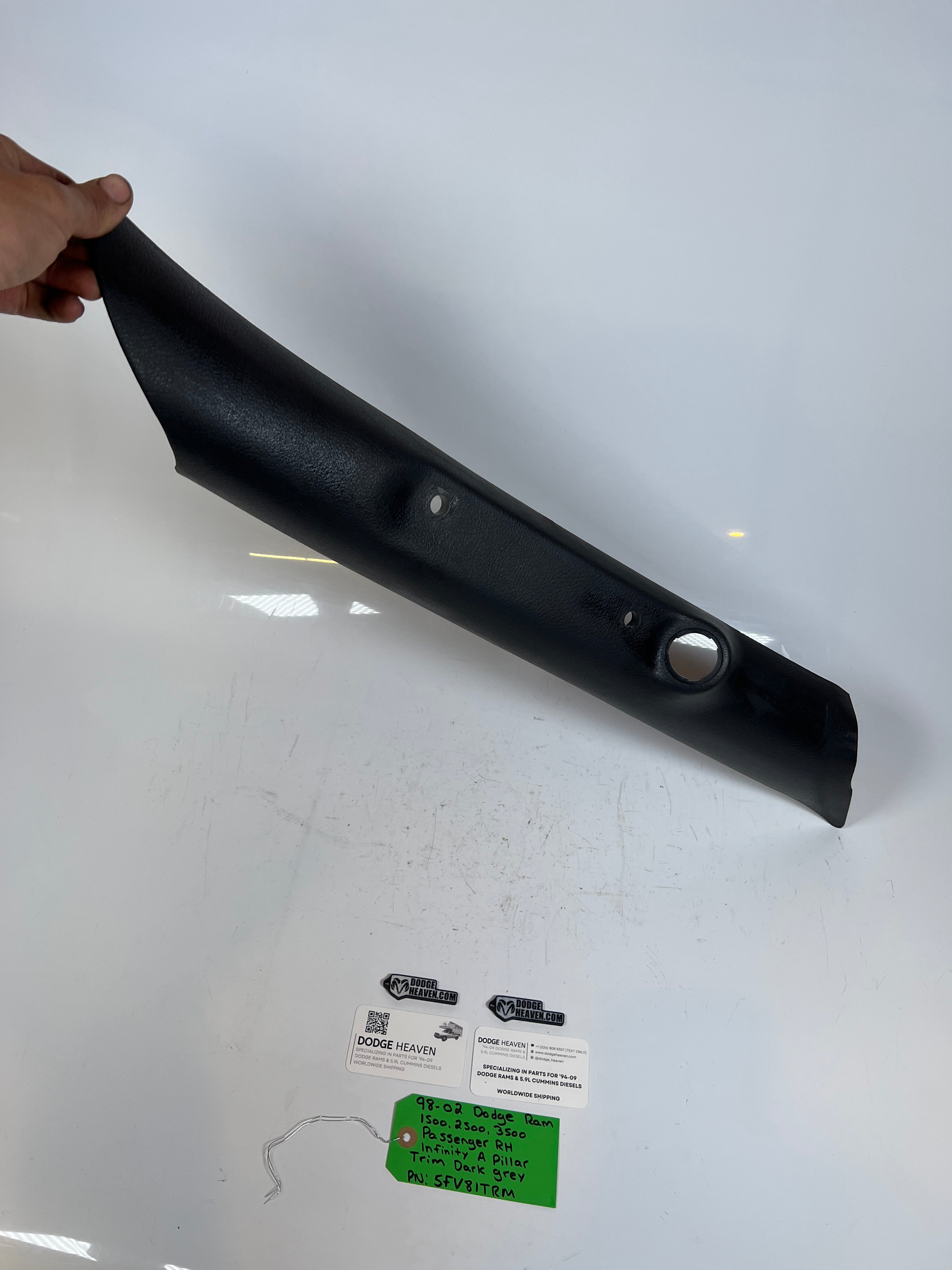 1998-2002 Dodge Ram Passenger RH Infinity A Pillar Trim Panel Dark Grey