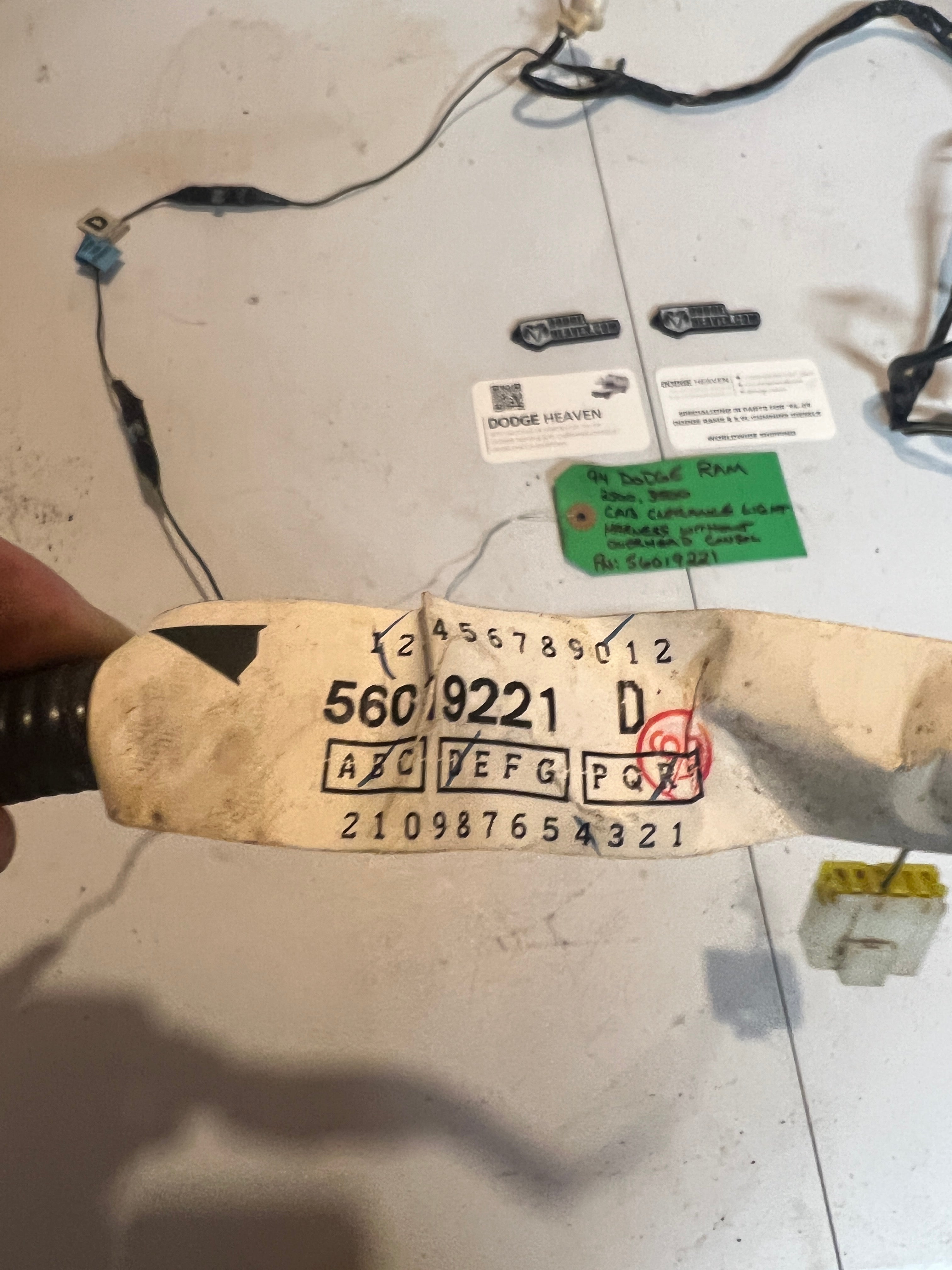 1994-1994 Dodge Ram 2500 3500 Cab Light Wiring Harness