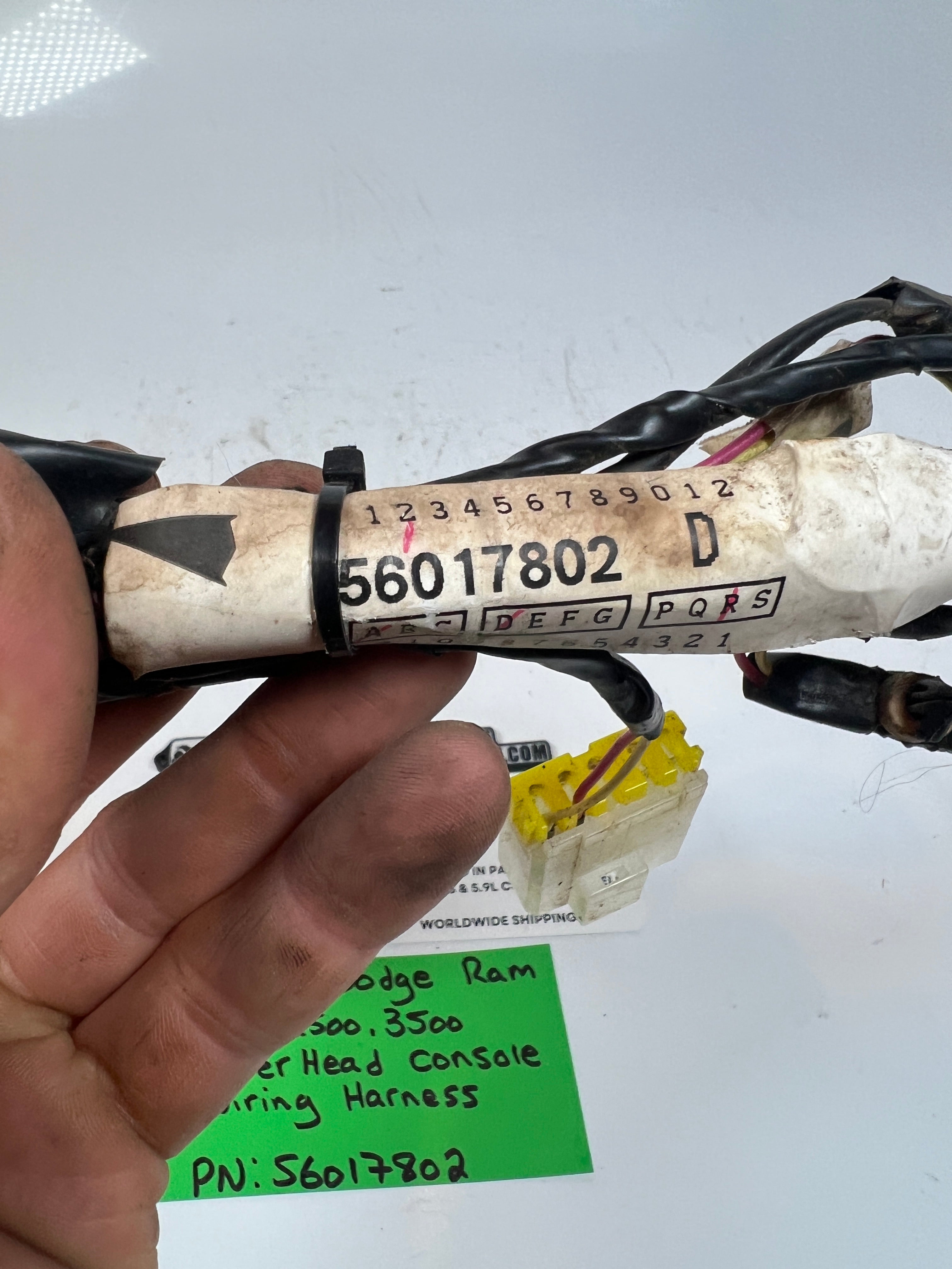 1994-1997 Dodge Ram 1500-3500 Overhead Console wiring harness