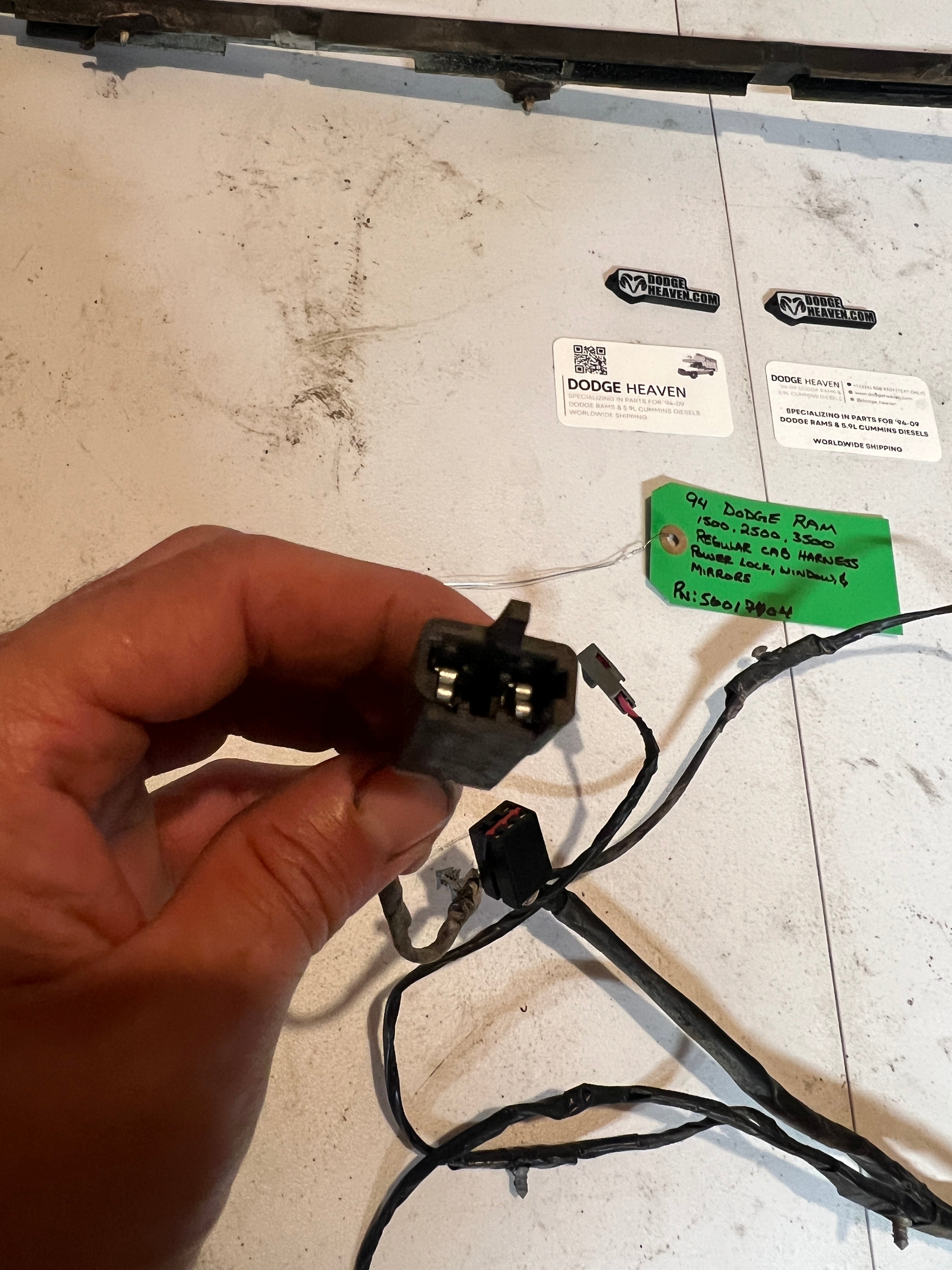 1994-1994 Dodge Ram 1500-3500 Cab Wiring Hanress , Regular Cab