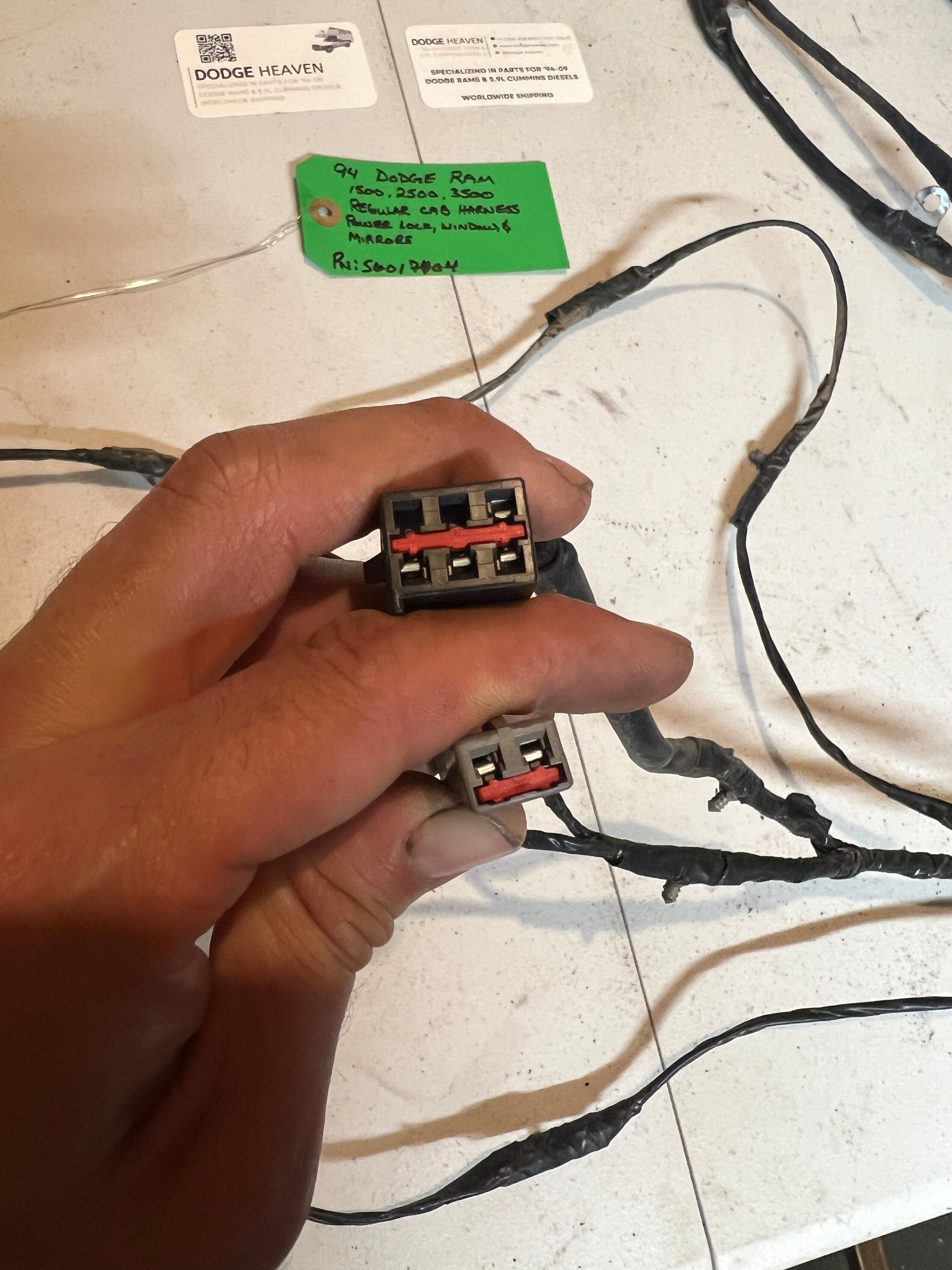 1994-1994 Dodge Ram 1500-3500 Cab Wiring Hanress , Regular Cab