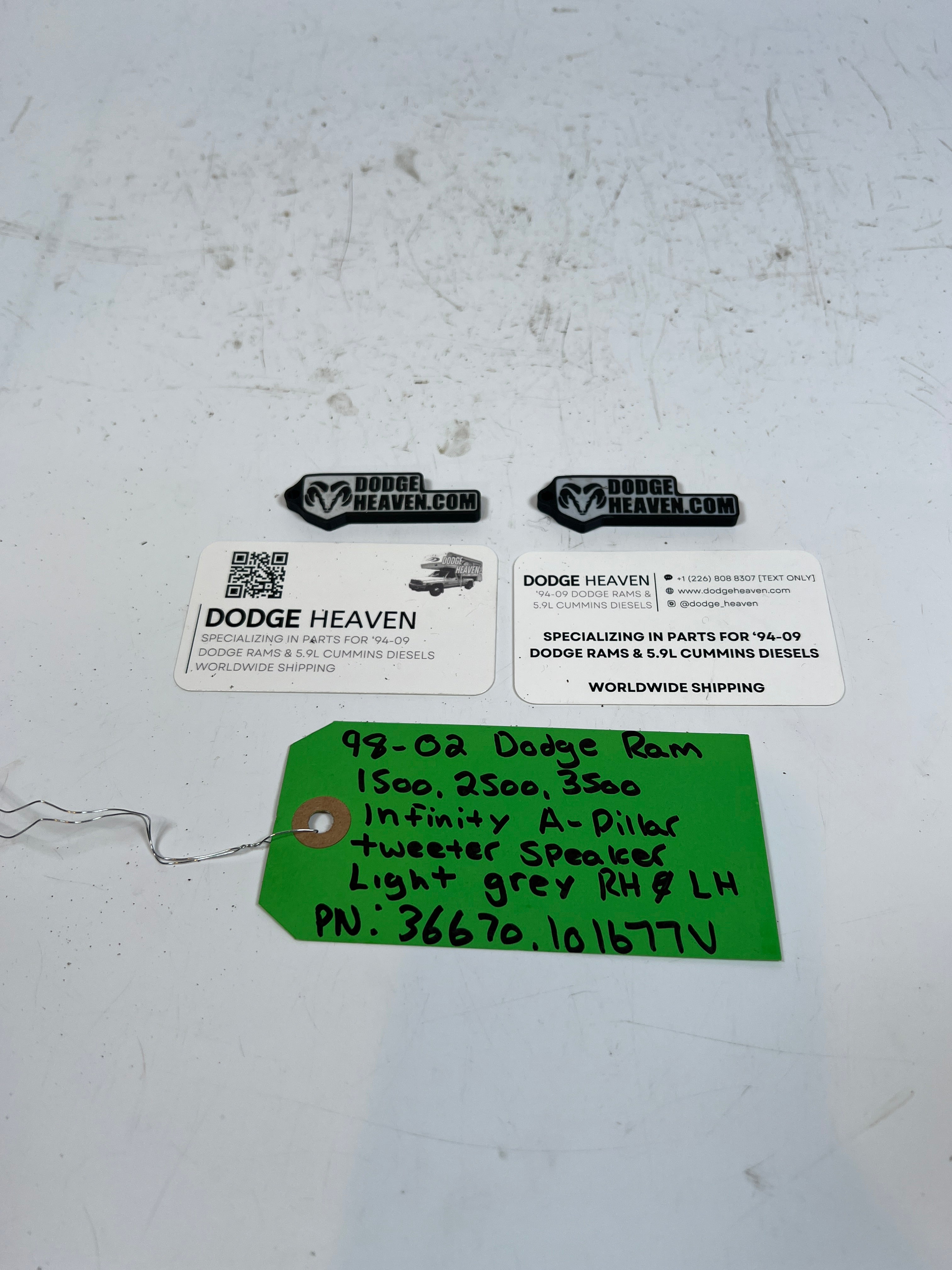 1998-2002 Dodge Ram 1500-3500 Infinity A Pillar Tweeter Speaker Light Grey