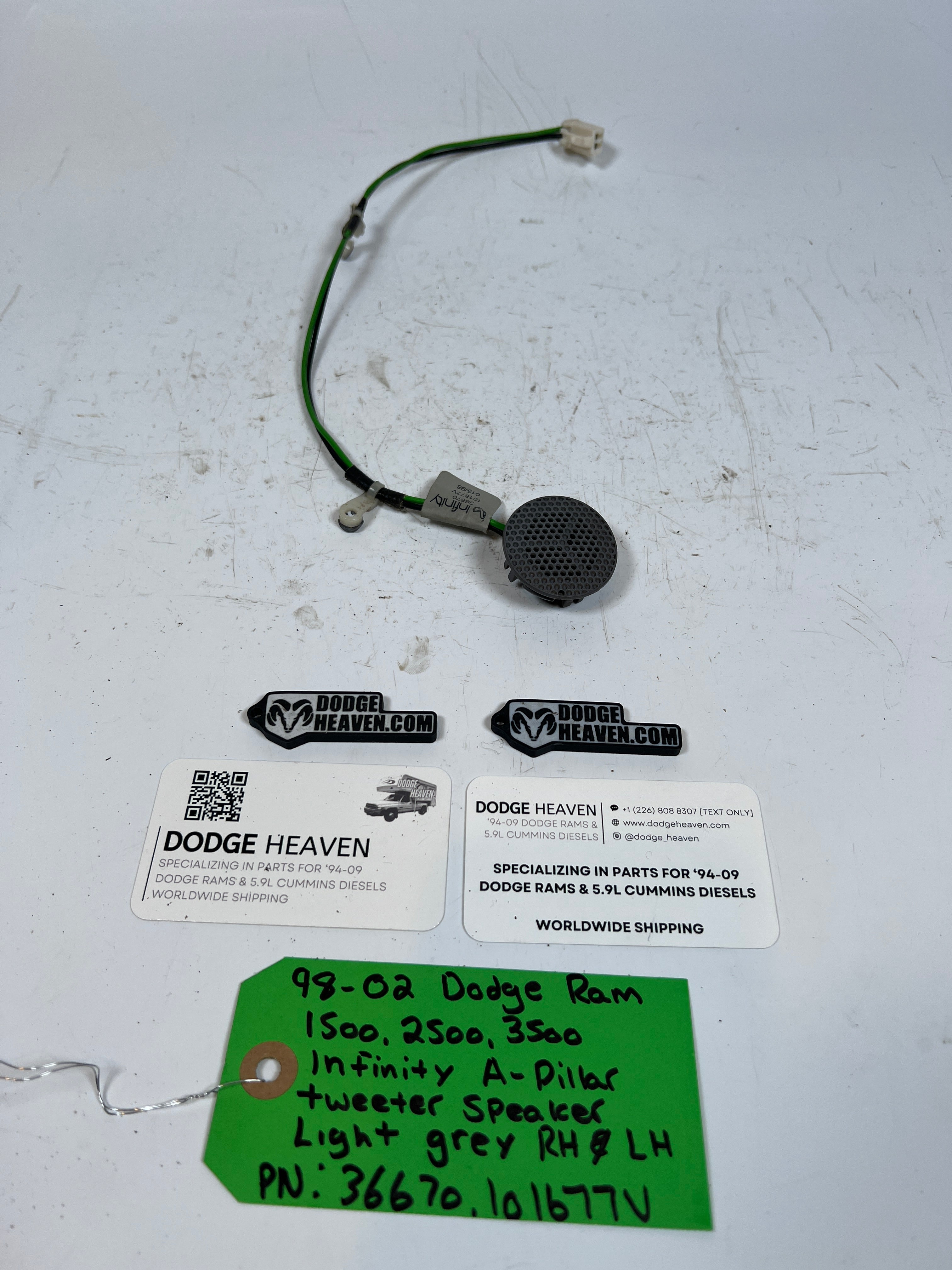 1998-2002 Dodge Ram 1500-3500 Infinity A Pillar Tweeter Speaker Light Grey
