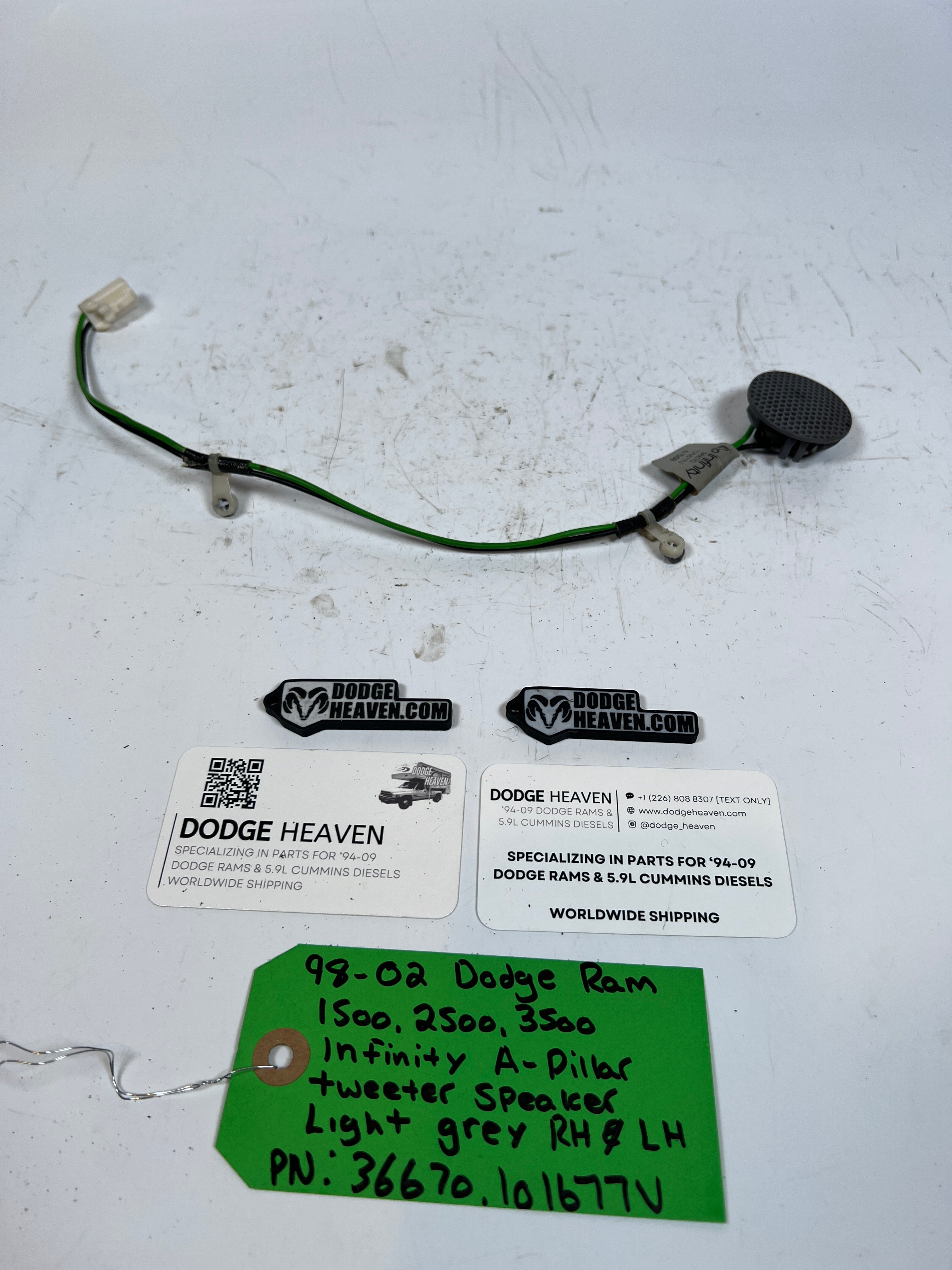 1998-2002 Dodge Ram 1500-3500 Infinity A Pillar Tweeter Speaker Light Grey