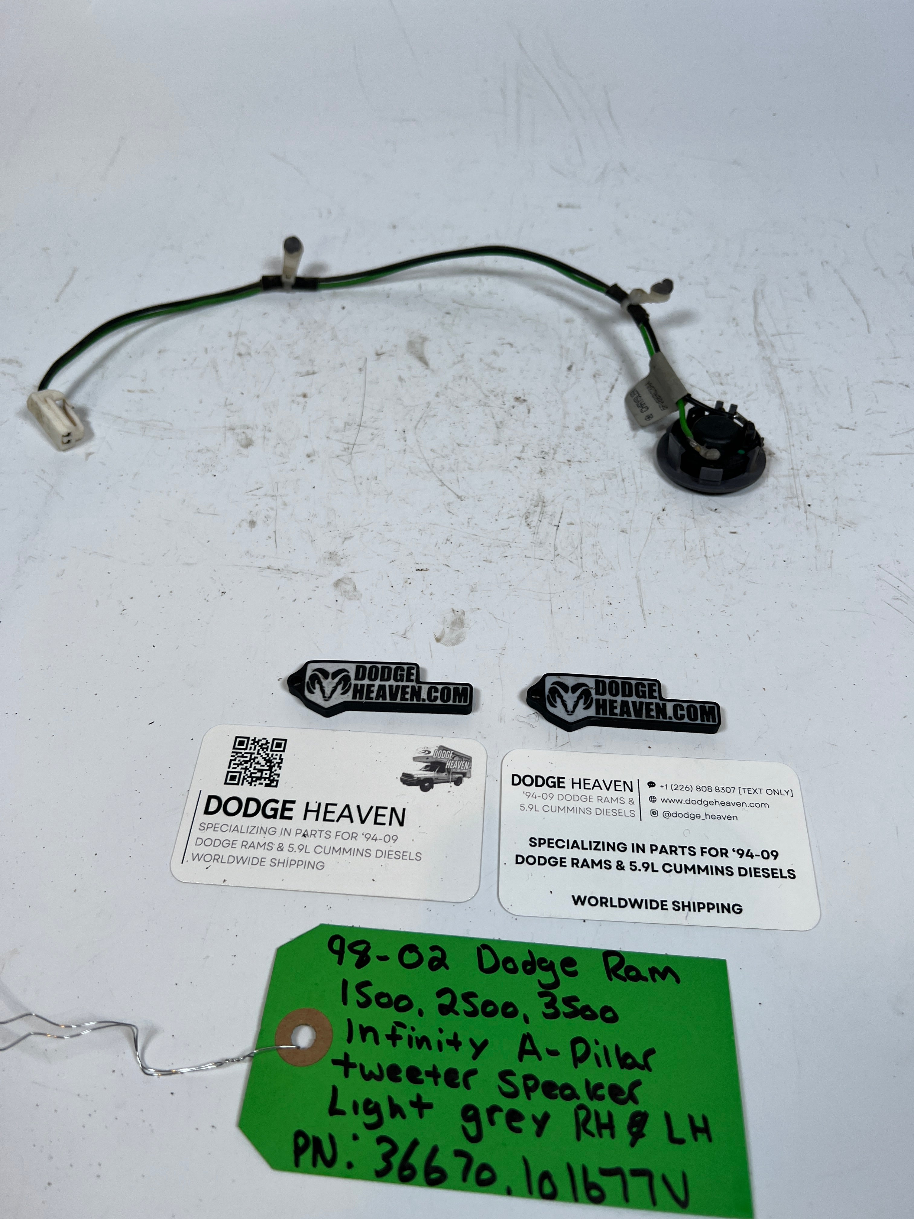 1998-2002 Dodge Ram 1500-3500 Infinity A Pillar Tweeter Speaker Light Grey