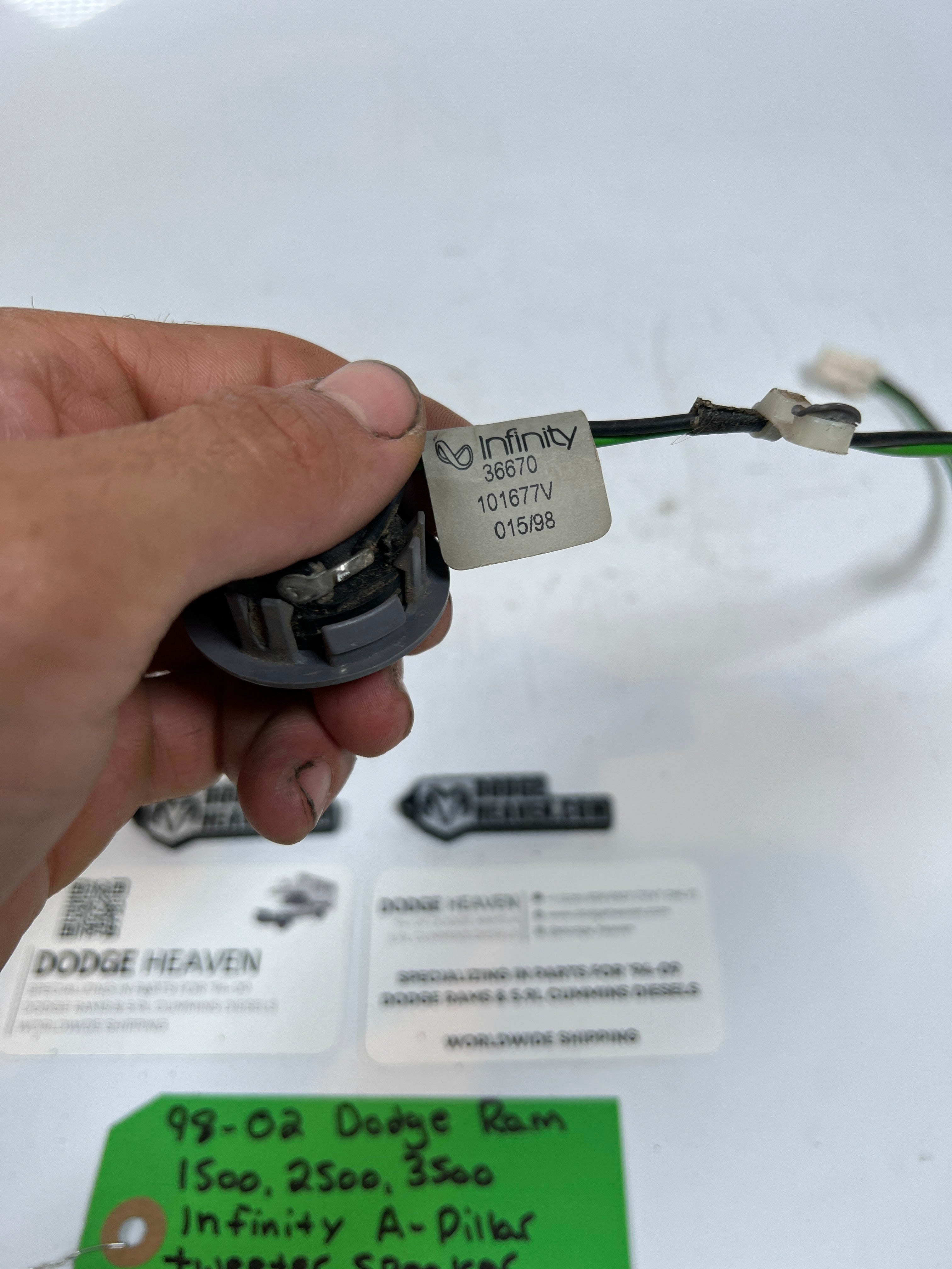 1998-2002 Dodge Ram 1500-3500 Infinity A Pillar Tweeter Speaker Light Grey