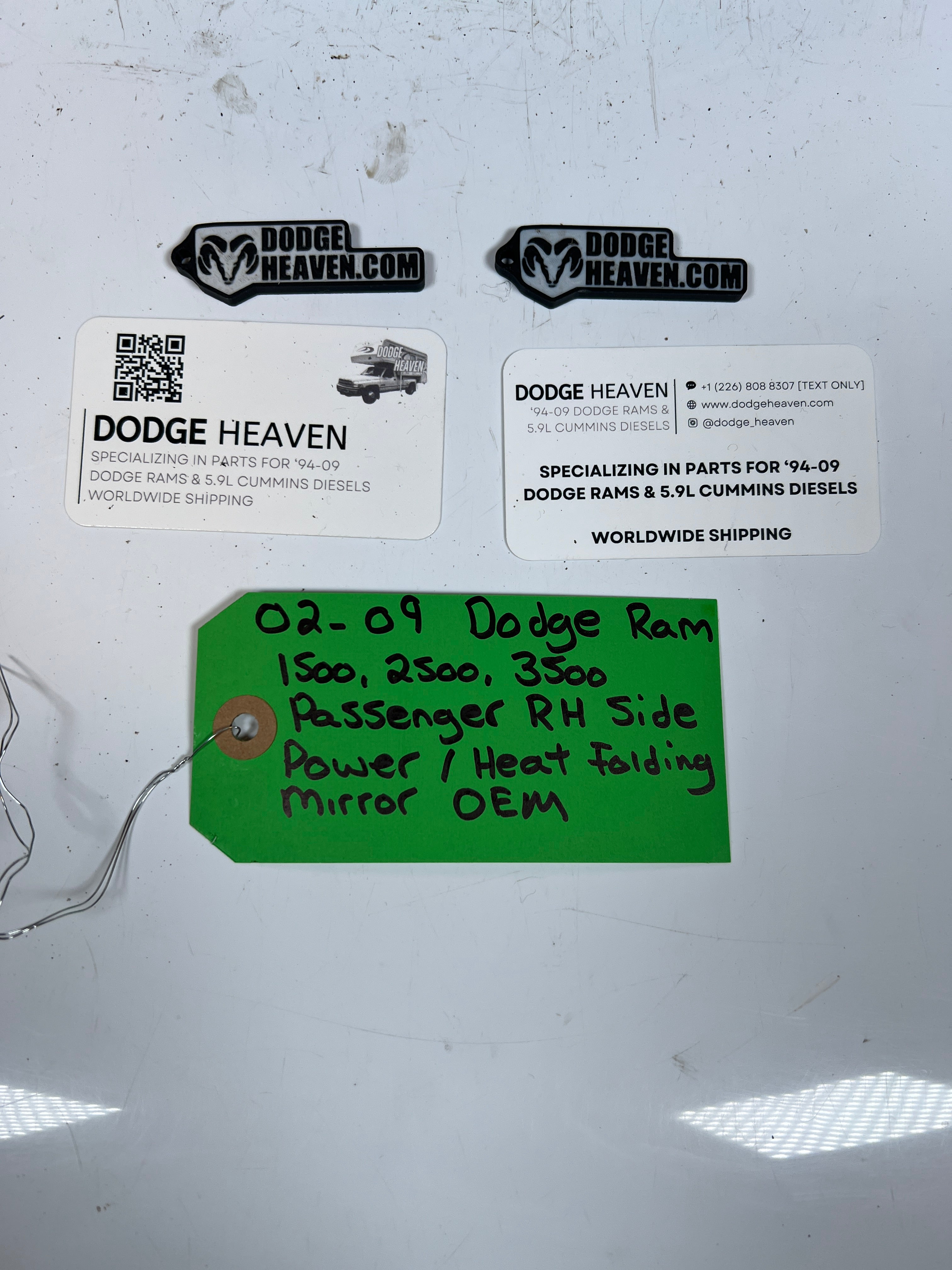 2002-2009 Dodge Ram 1500-3500 Passenger RH Power / Heat Folding Mirror