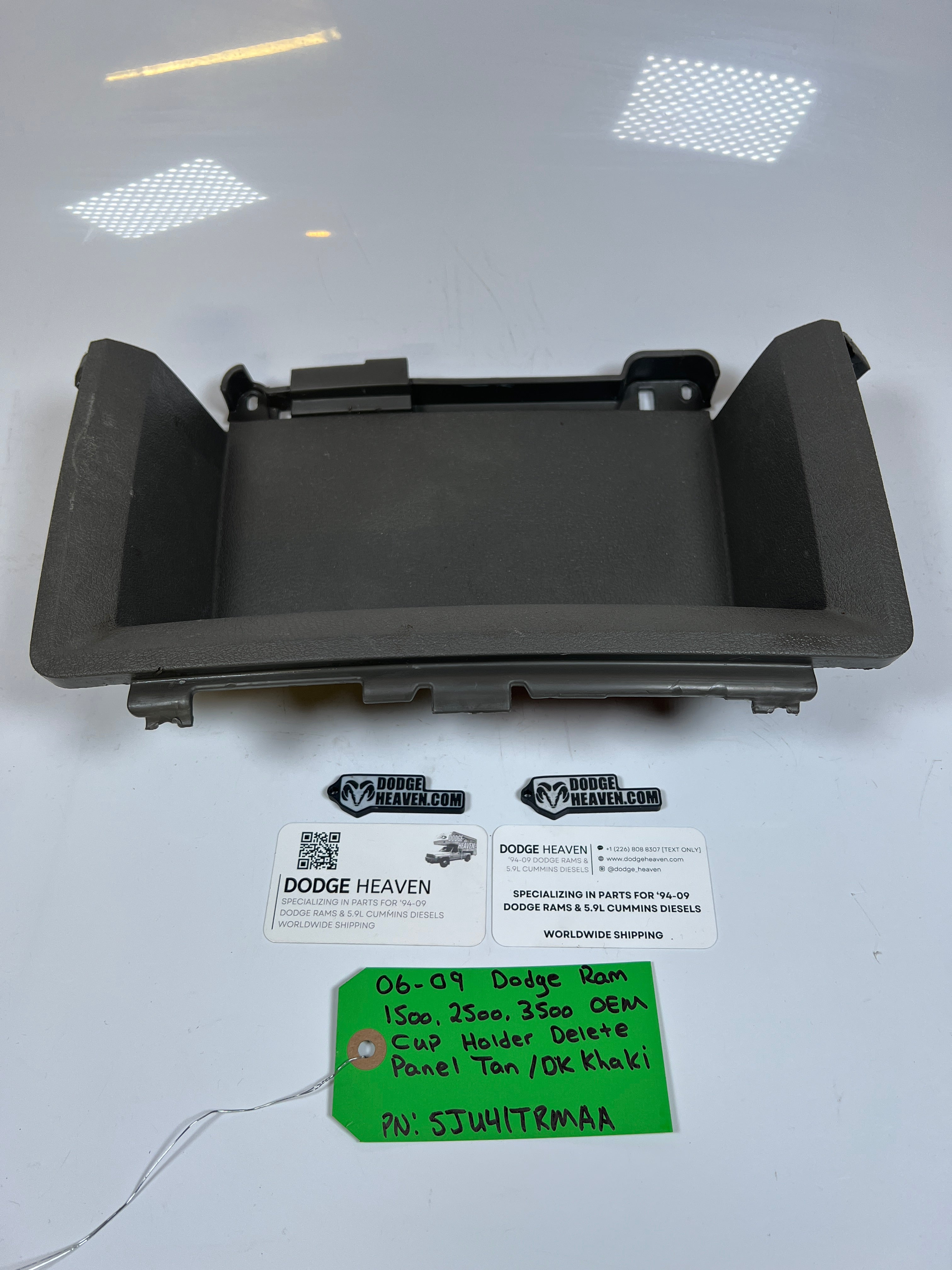 2006-2009 Dodge Ram 1500-3500 Cup Holder Delete Panel Dark Khaki / Tan