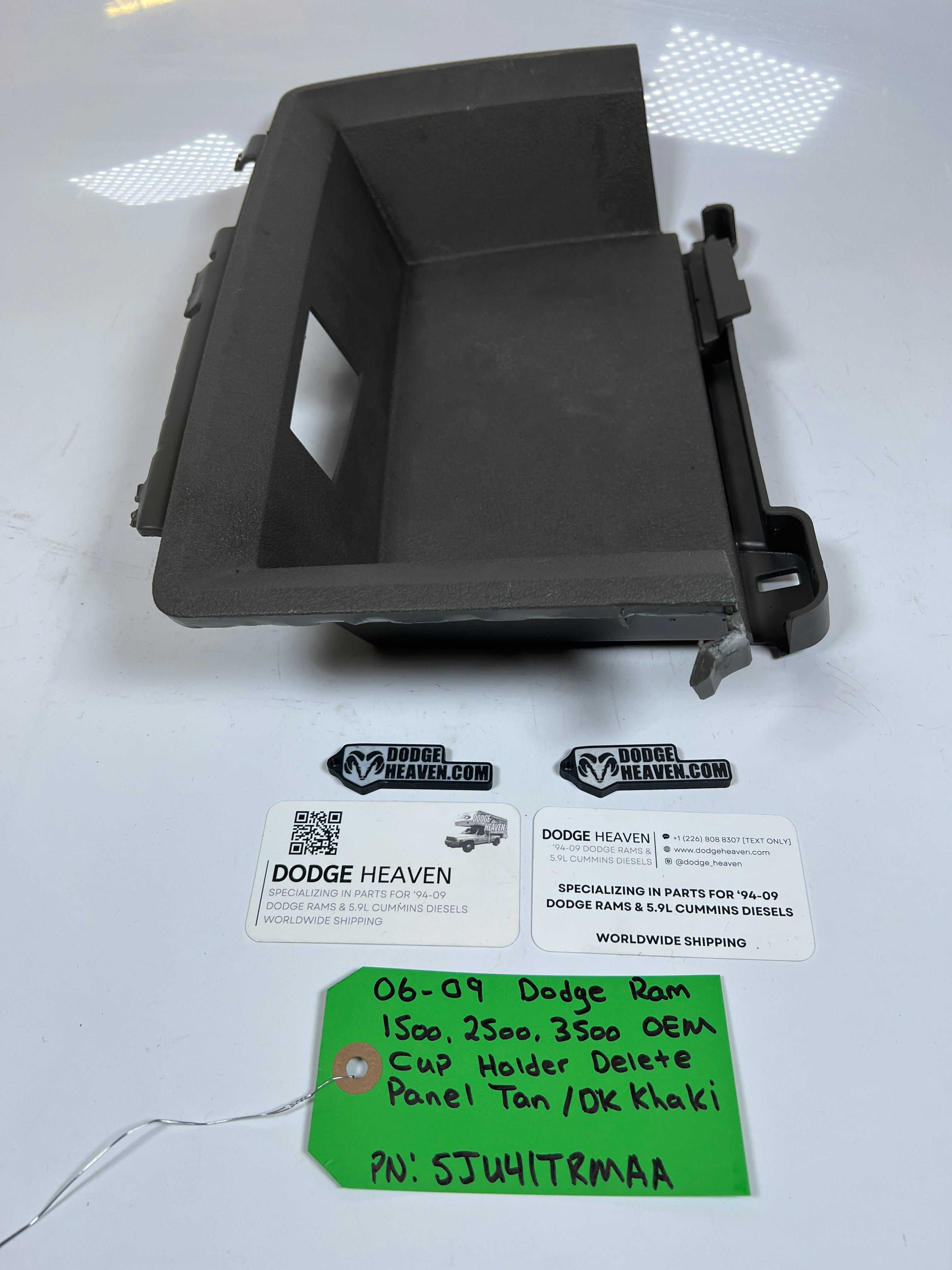 2006-2009 Dodge Ram 1500-3500 Cup Holder Delete Panel Dark Khaki / Tan