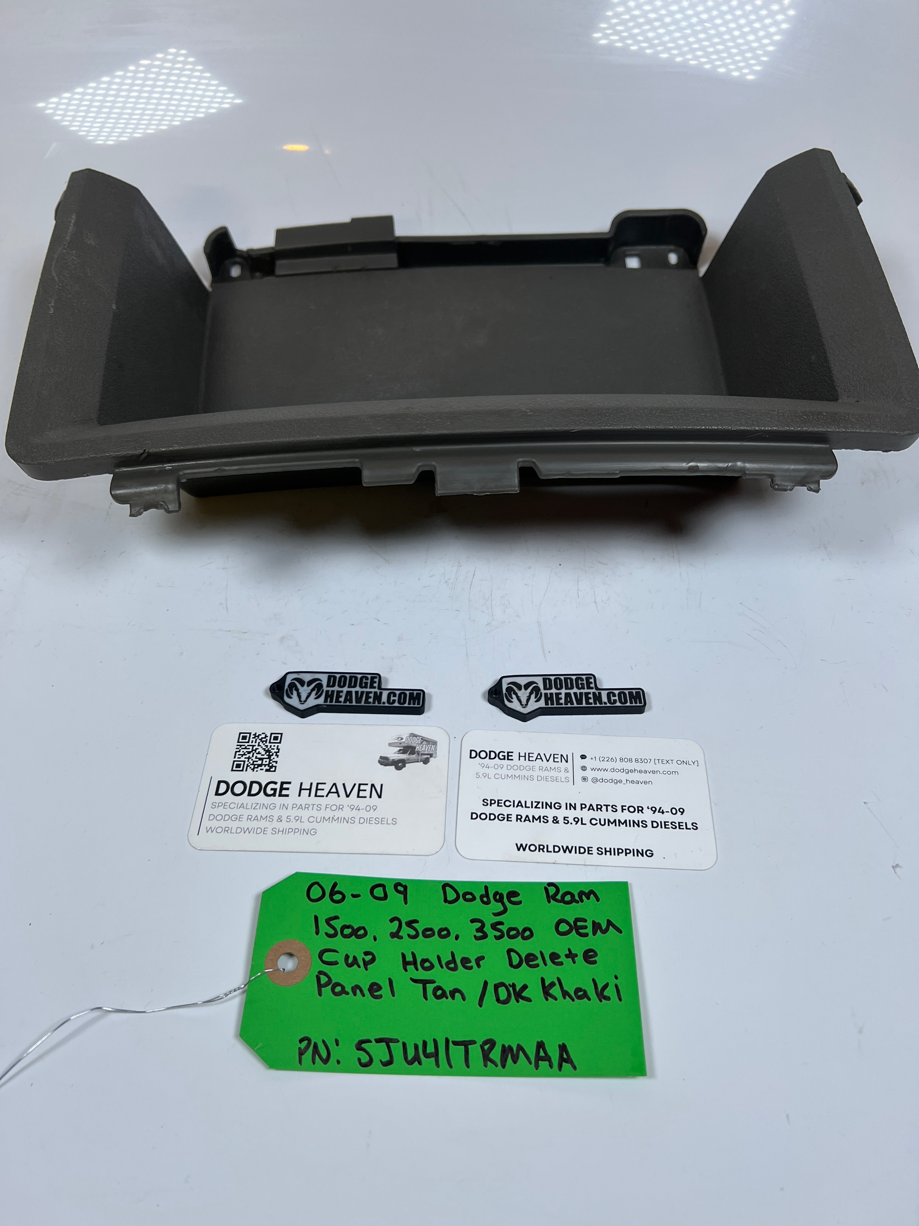 2006-2009 Dodge Ram 1500-3500 Cup Holder Delete Panel Dark Khaki / Tan