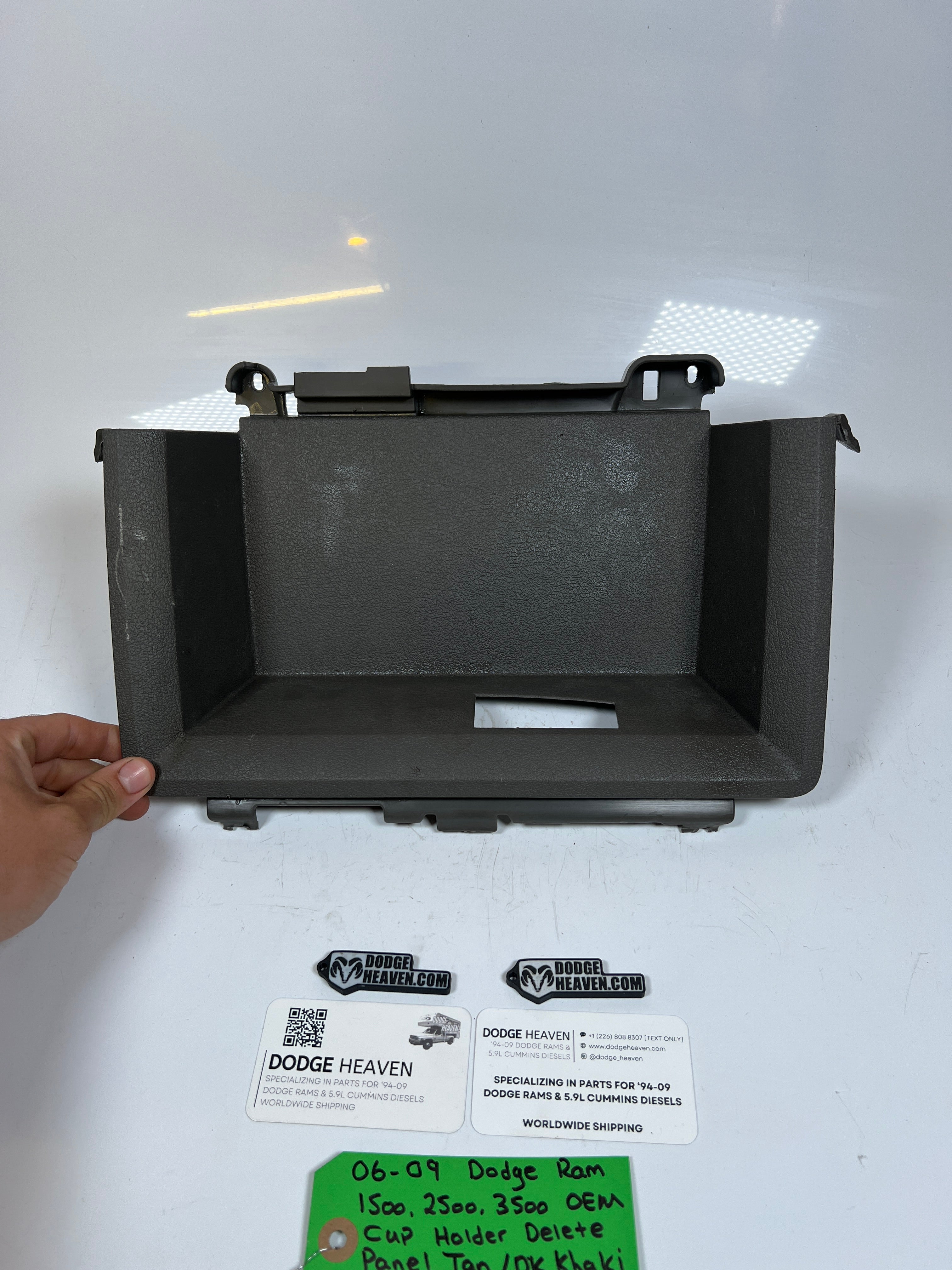 2006-2009 Dodge Ram 1500-3500 Cup Holder Delete Panel Dark Khaki / Tan