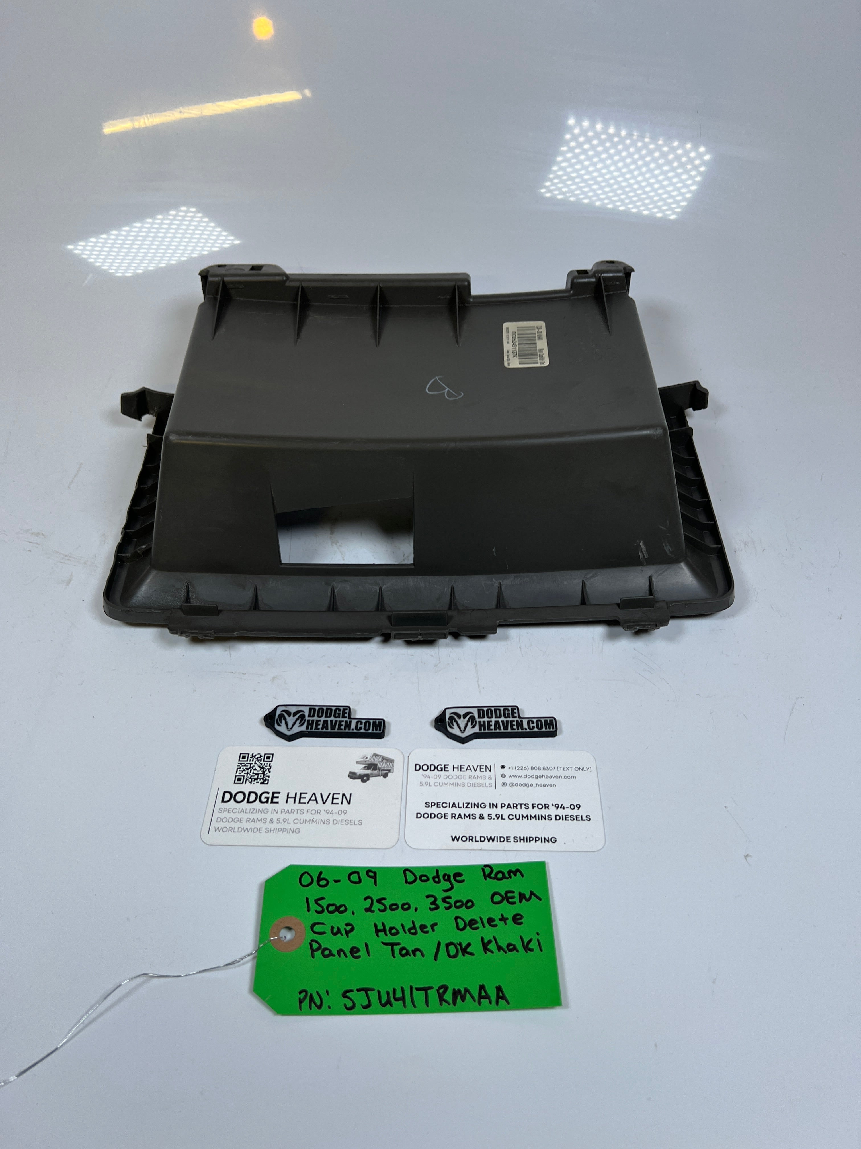 2006-2009 Dodge Ram 1500-3500 Cup Holder Delete Panel Dark Khaki / Tan