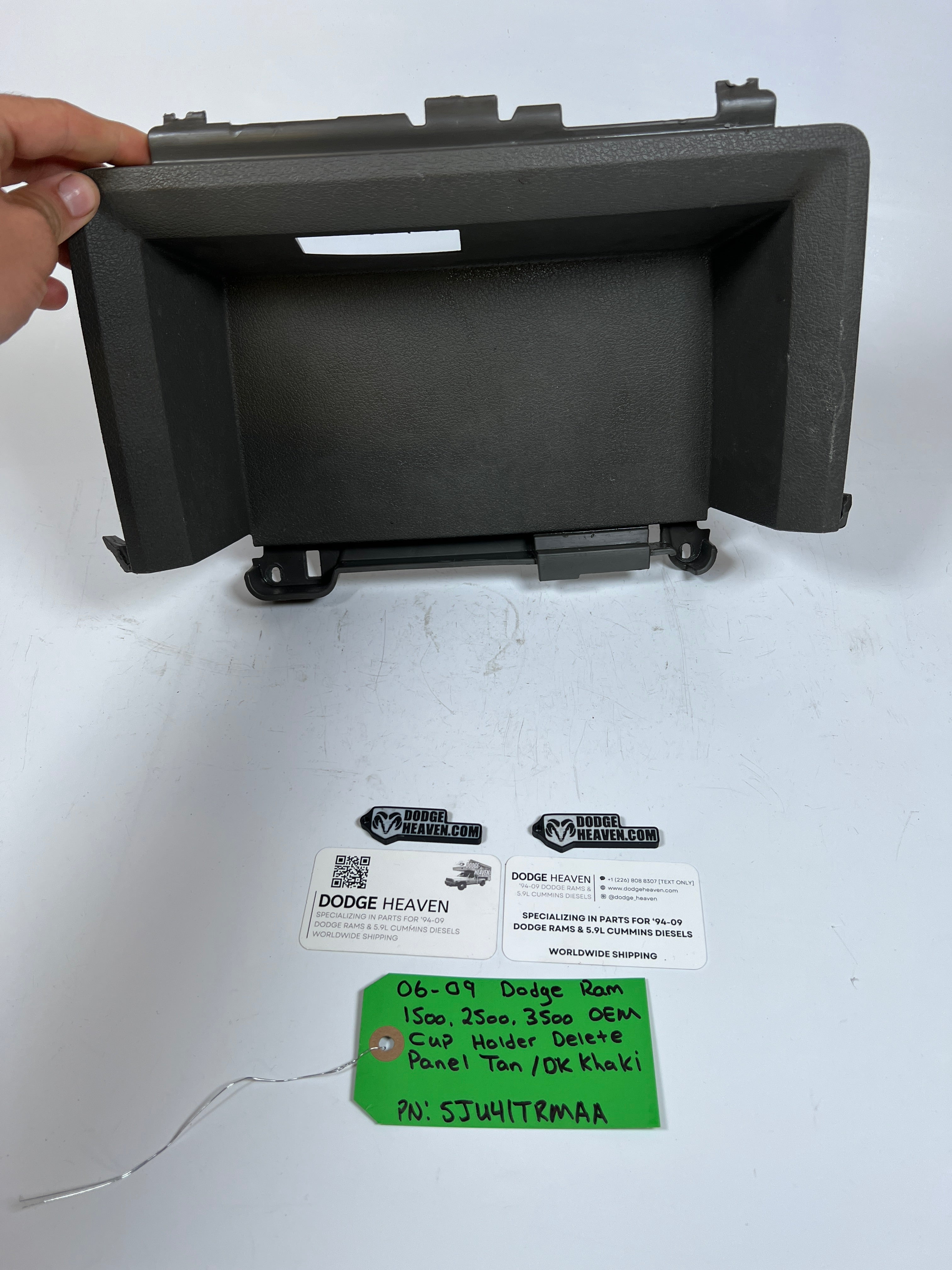 2006-2009 Dodge Ram 1500-3500 Cup Holder Delete Panel Dark Khaki / Tan