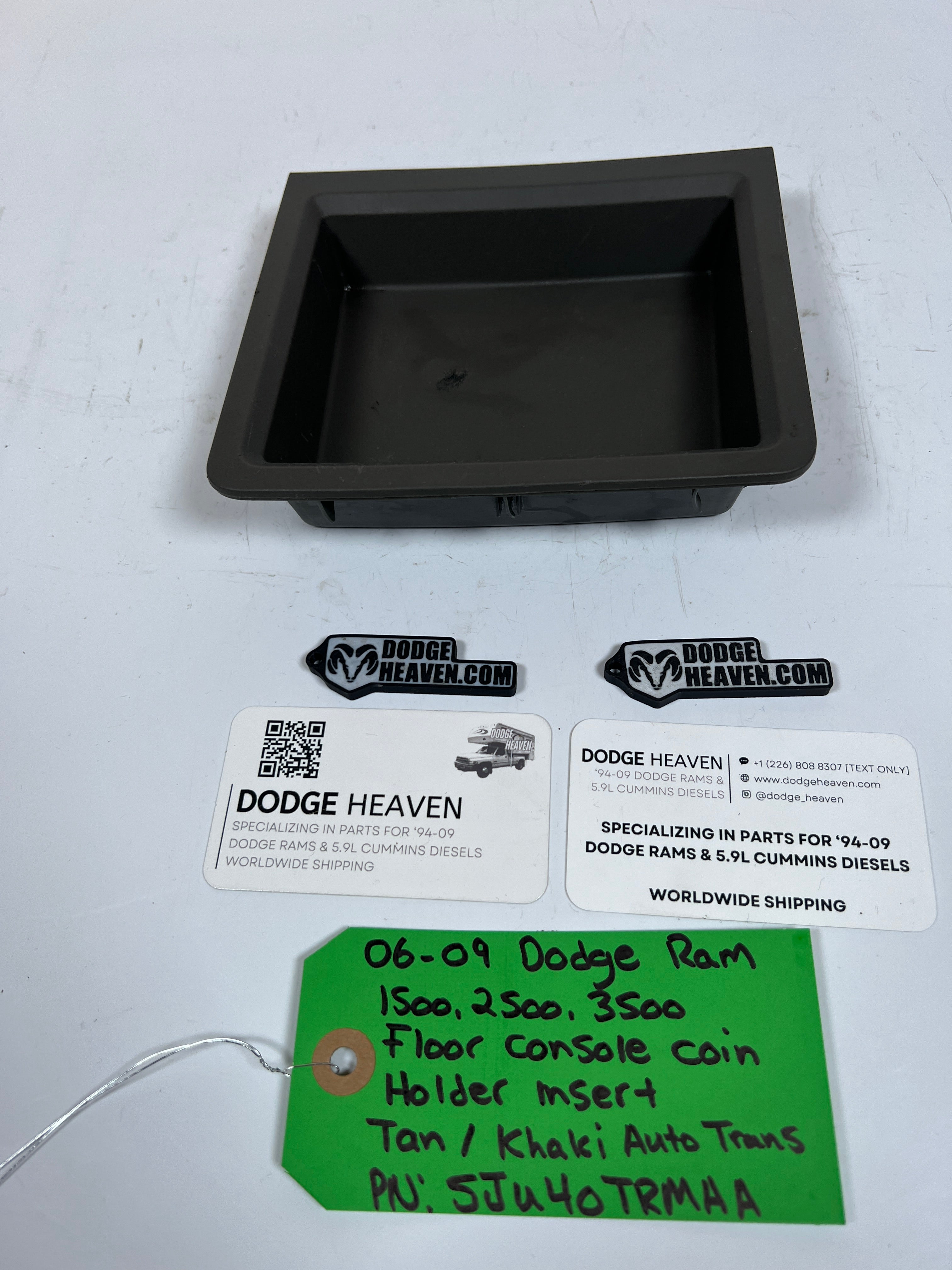 2006-2009 Dodge Ram 1500-3500 Auto Floor Console Coin Holder Insert Khaki