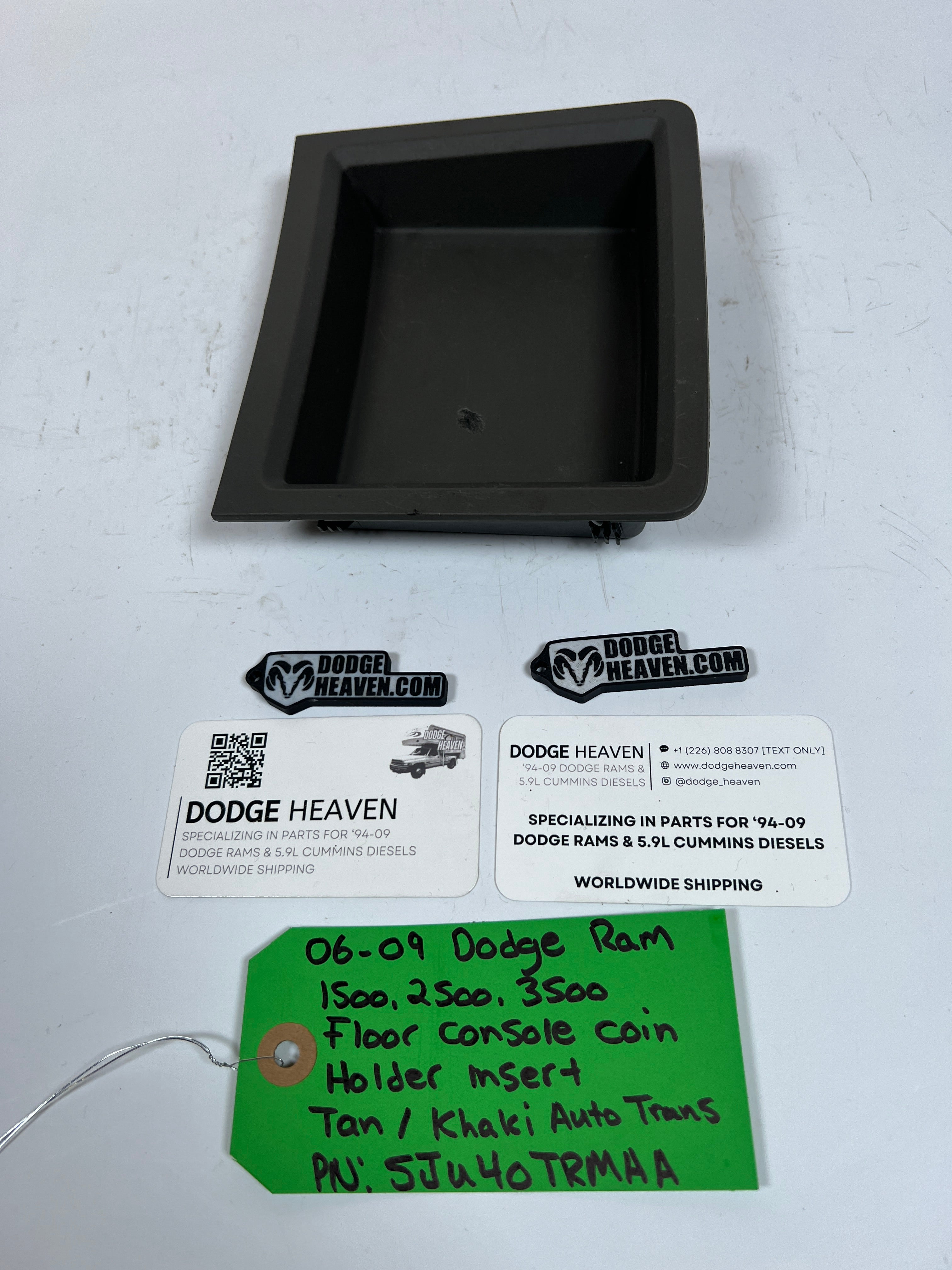 2006-2009 Dodge Ram 1500-3500 Auto Floor Console Coin Holder Insert Khaki