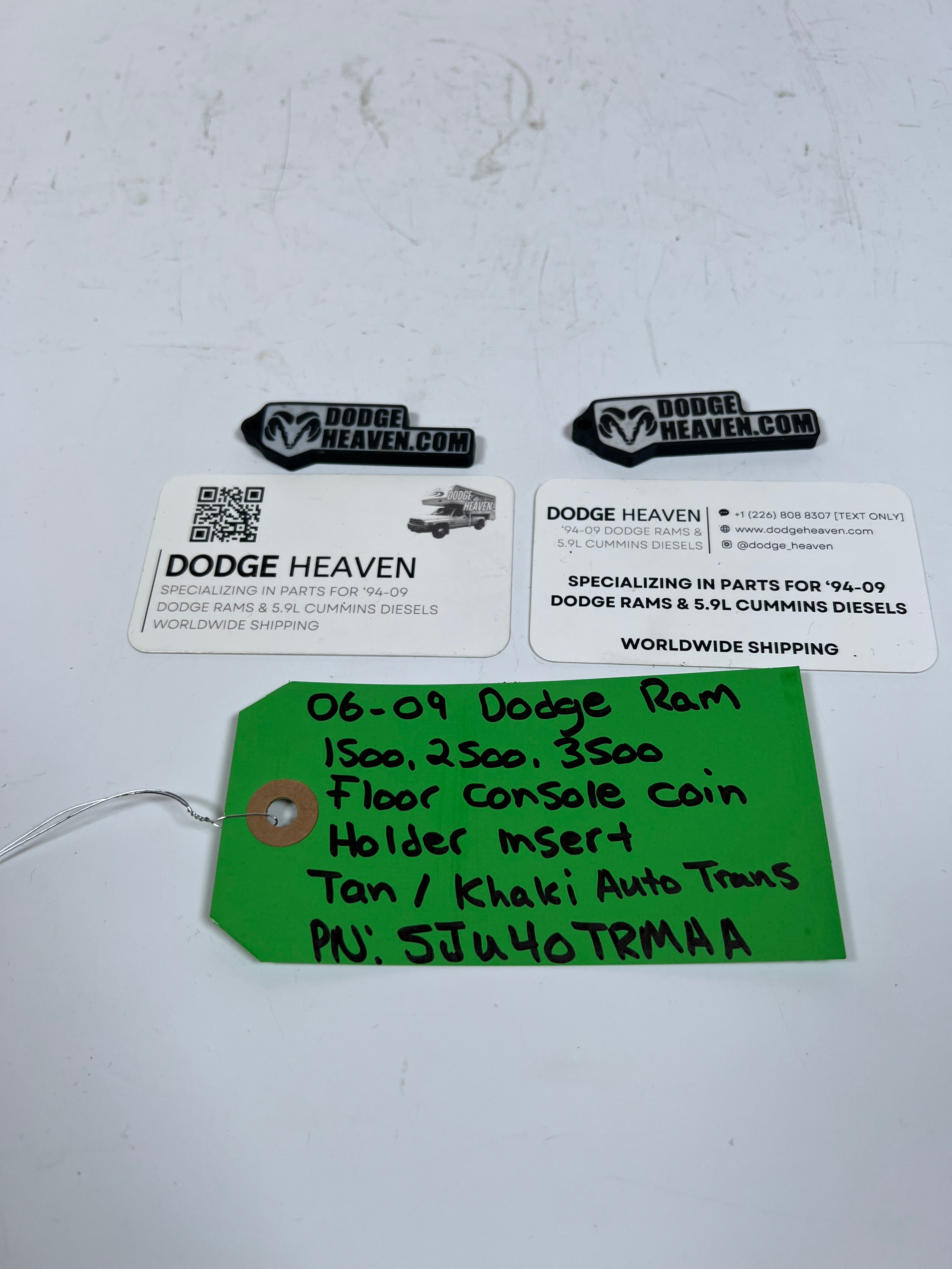 2006-2009 Dodge Ram 1500-3500 Auto Floor Console Coin Holder Insert Khaki