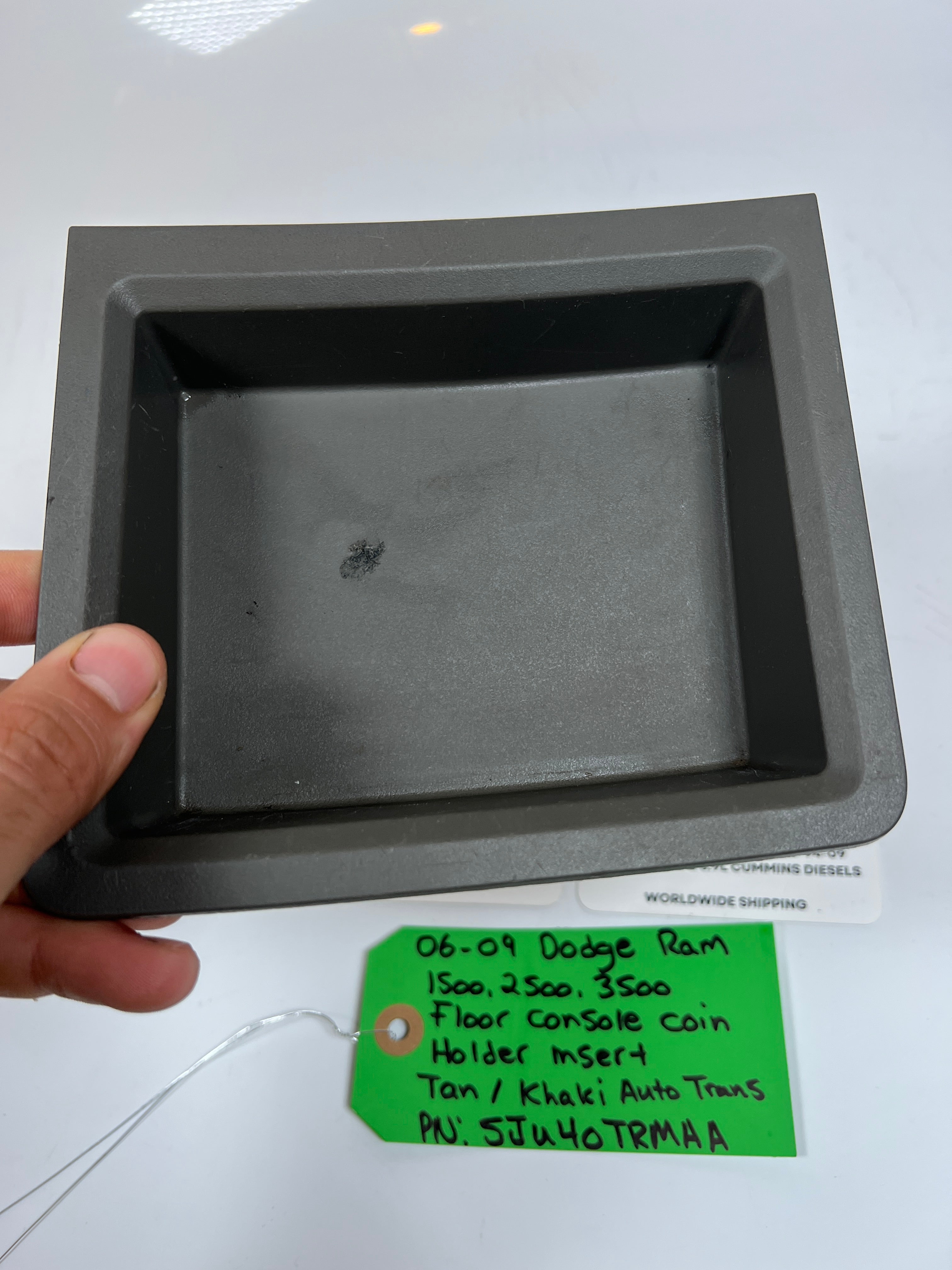 2006-2009 Dodge Ram 1500-3500 Auto Floor Console Coin Holder Insert Khaki
