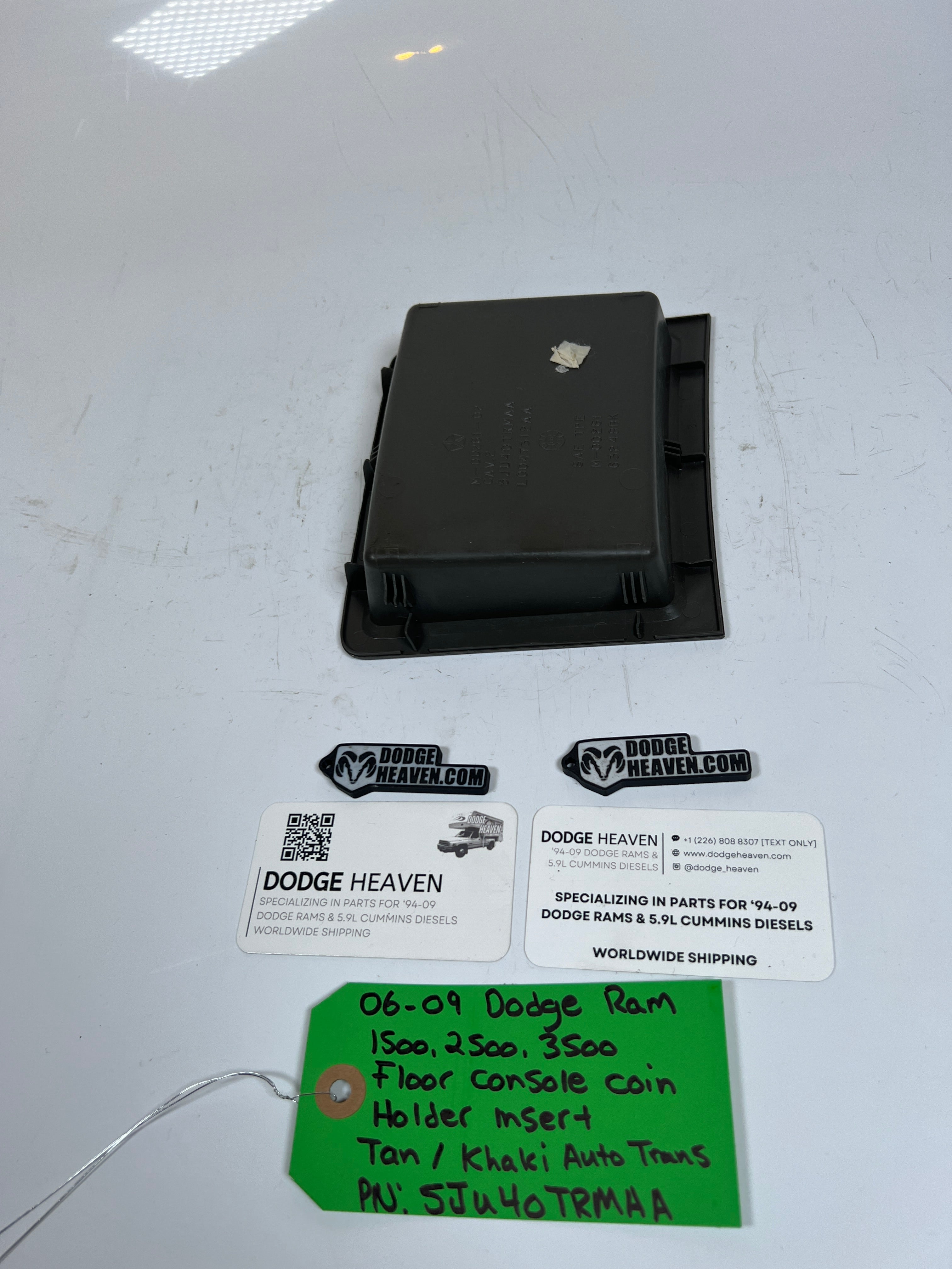2006-2009 Dodge Ram 1500-3500 Auto Floor Console Coin Holder Insert Khaki