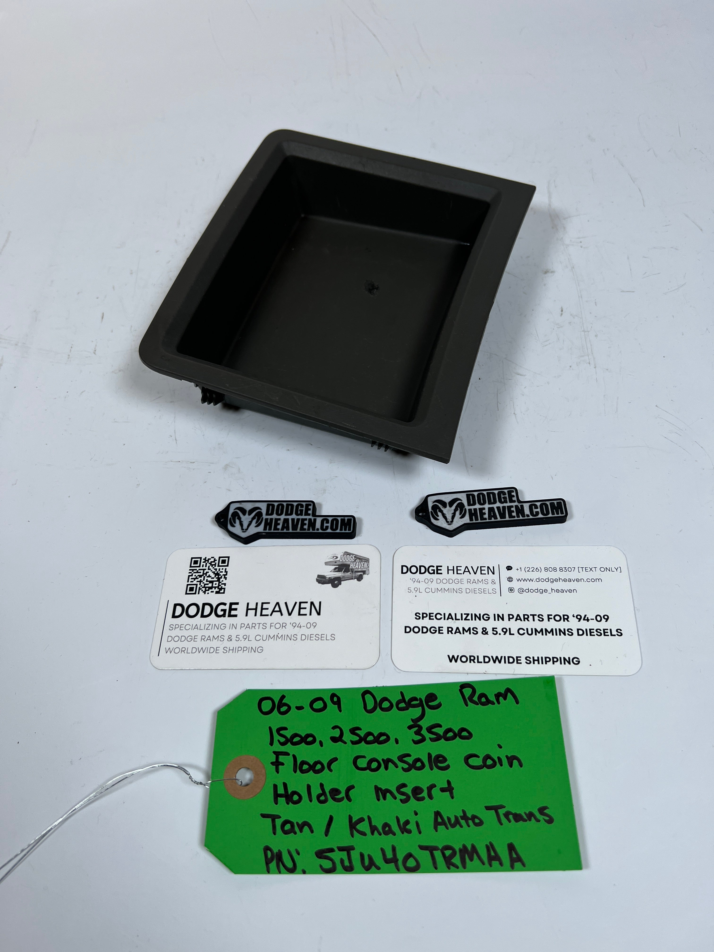 2006-2009 Dodge Ram 1500-3500 Auto Floor Console Coin Holder Insert Khaki