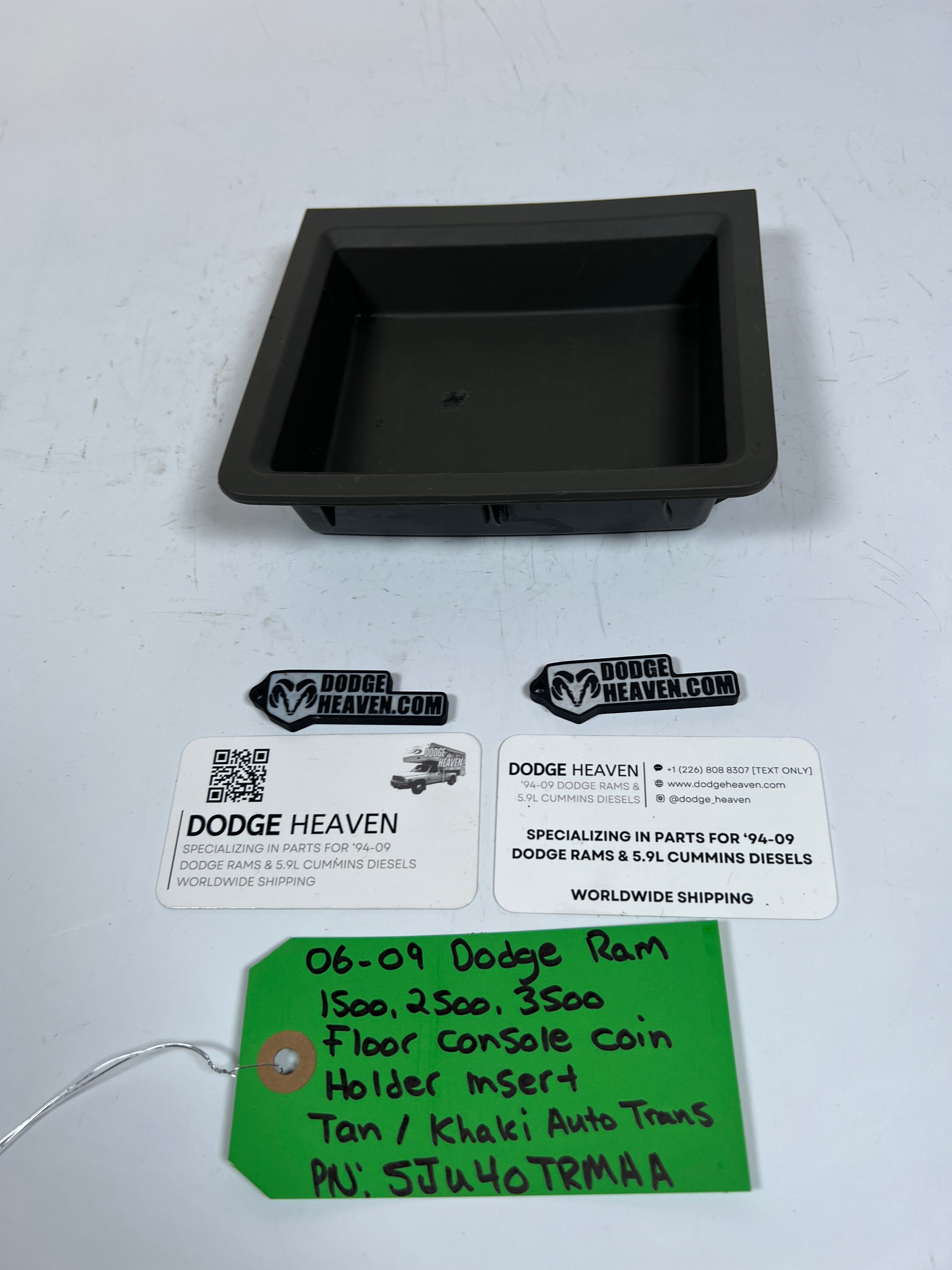 2006-2009 Dodge Ram 1500-3500 Auto Floor Console Coin Holder Insert Khaki