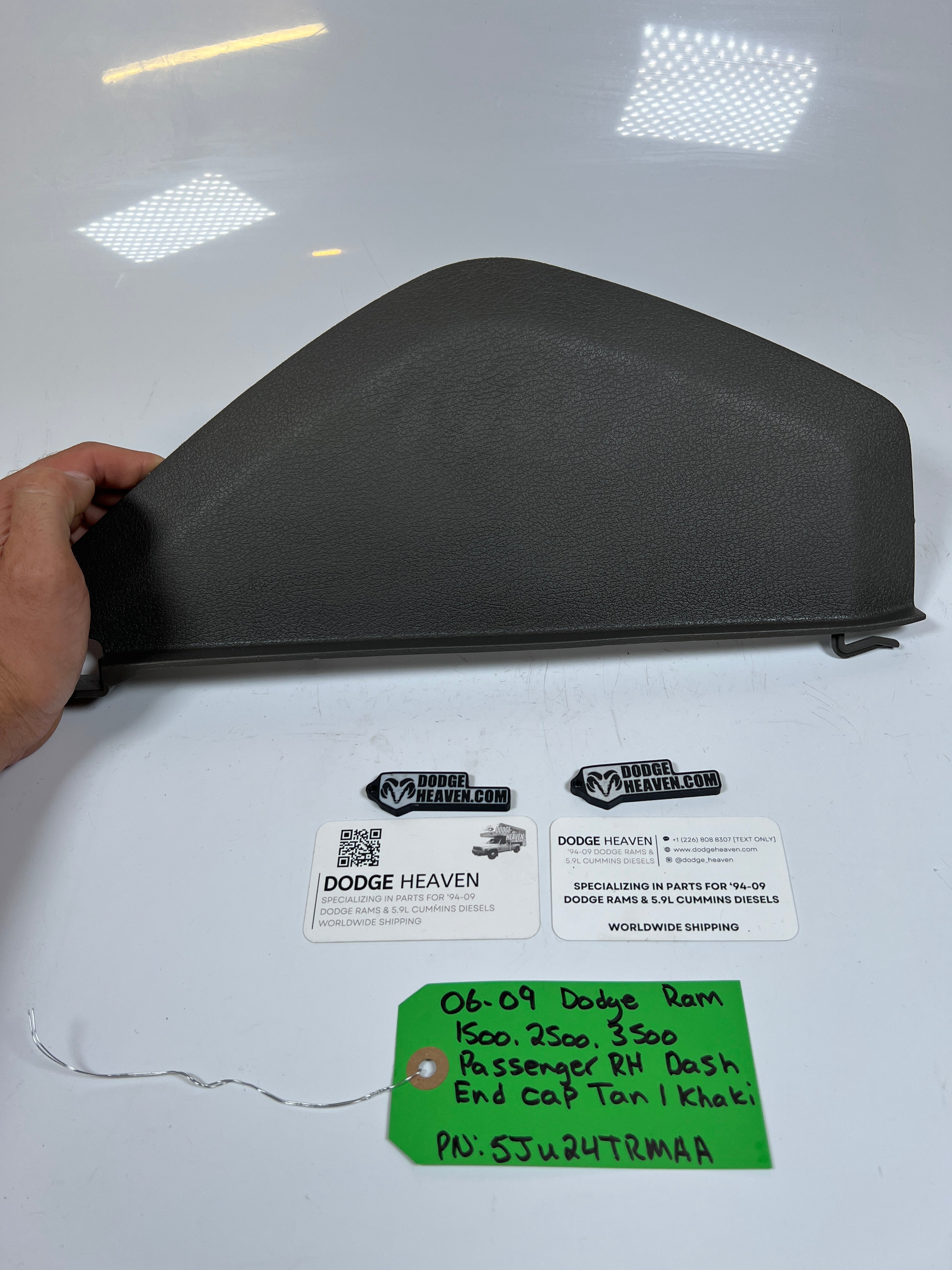 2006-2009 Dodge Ram 1500-3500 Passenger Dash End Cap Trim / Panel Tan / Khaki
