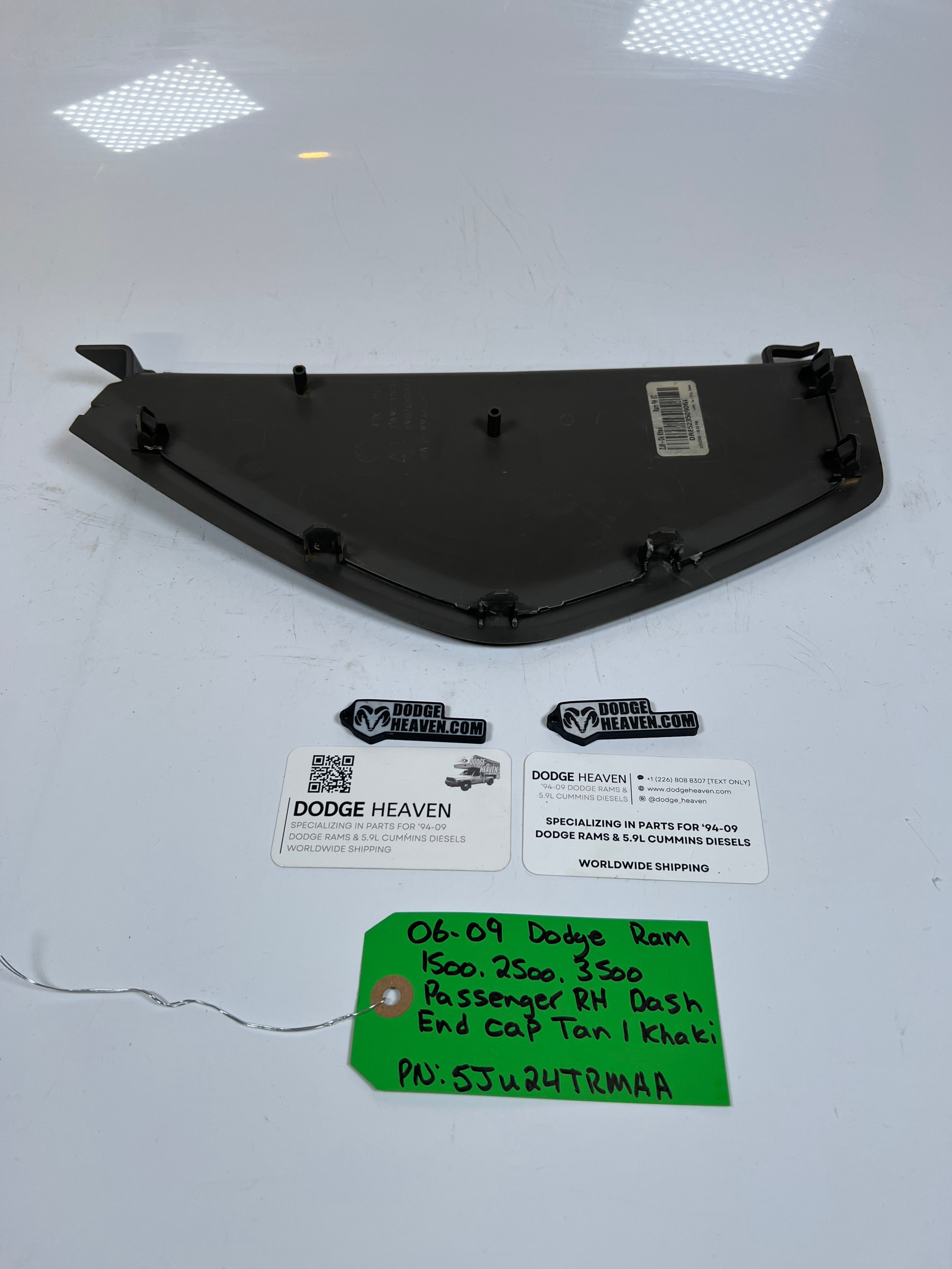 2006-2009 Dodge Ram 1500-3500 Passenger Dash End Cap Trim / Panel Tan / Khaki