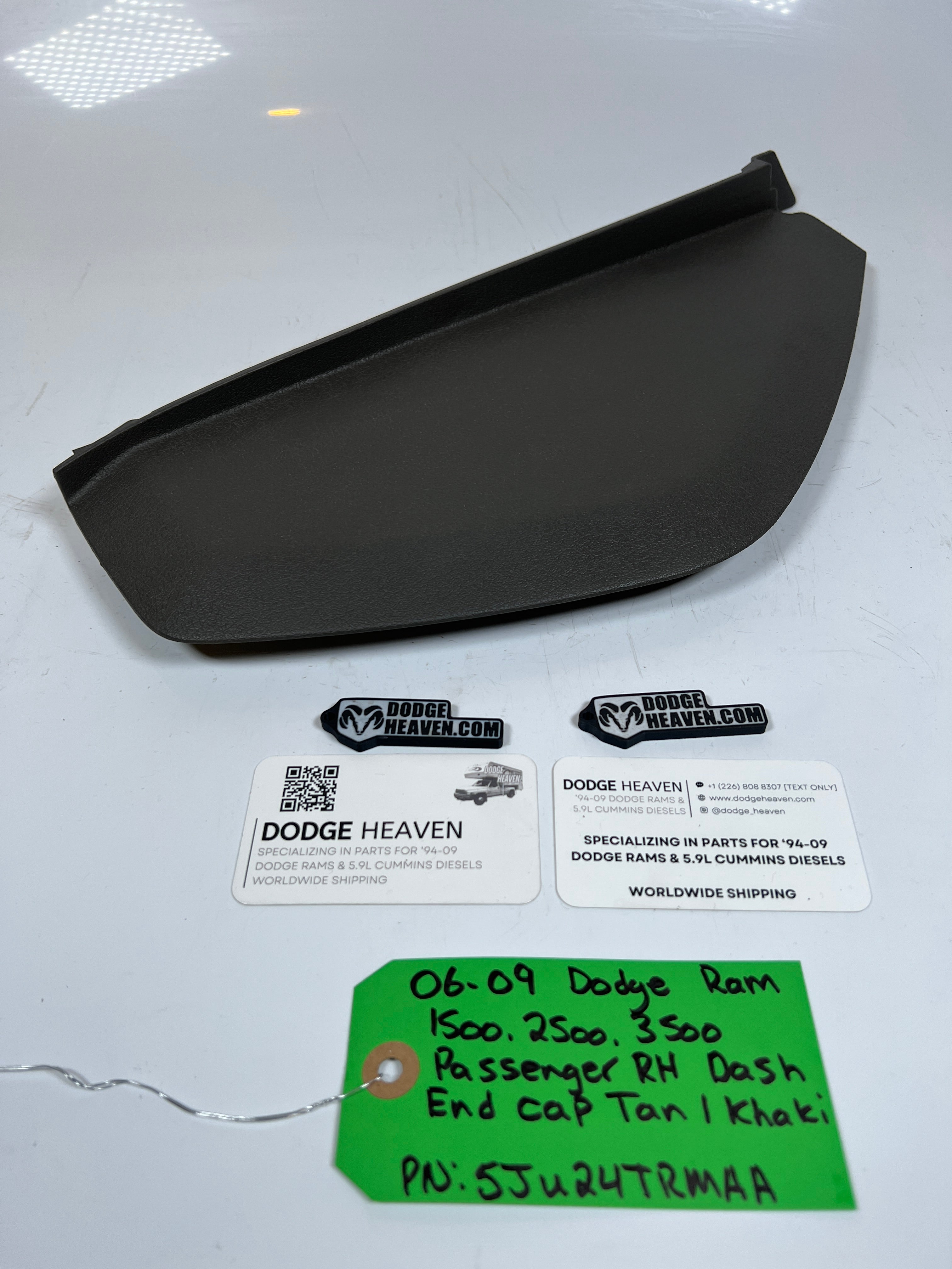 2006-2009 Dodge Ram 1500-3500 Passenger Dash End Cap Trim / Panel Tan / Khaki