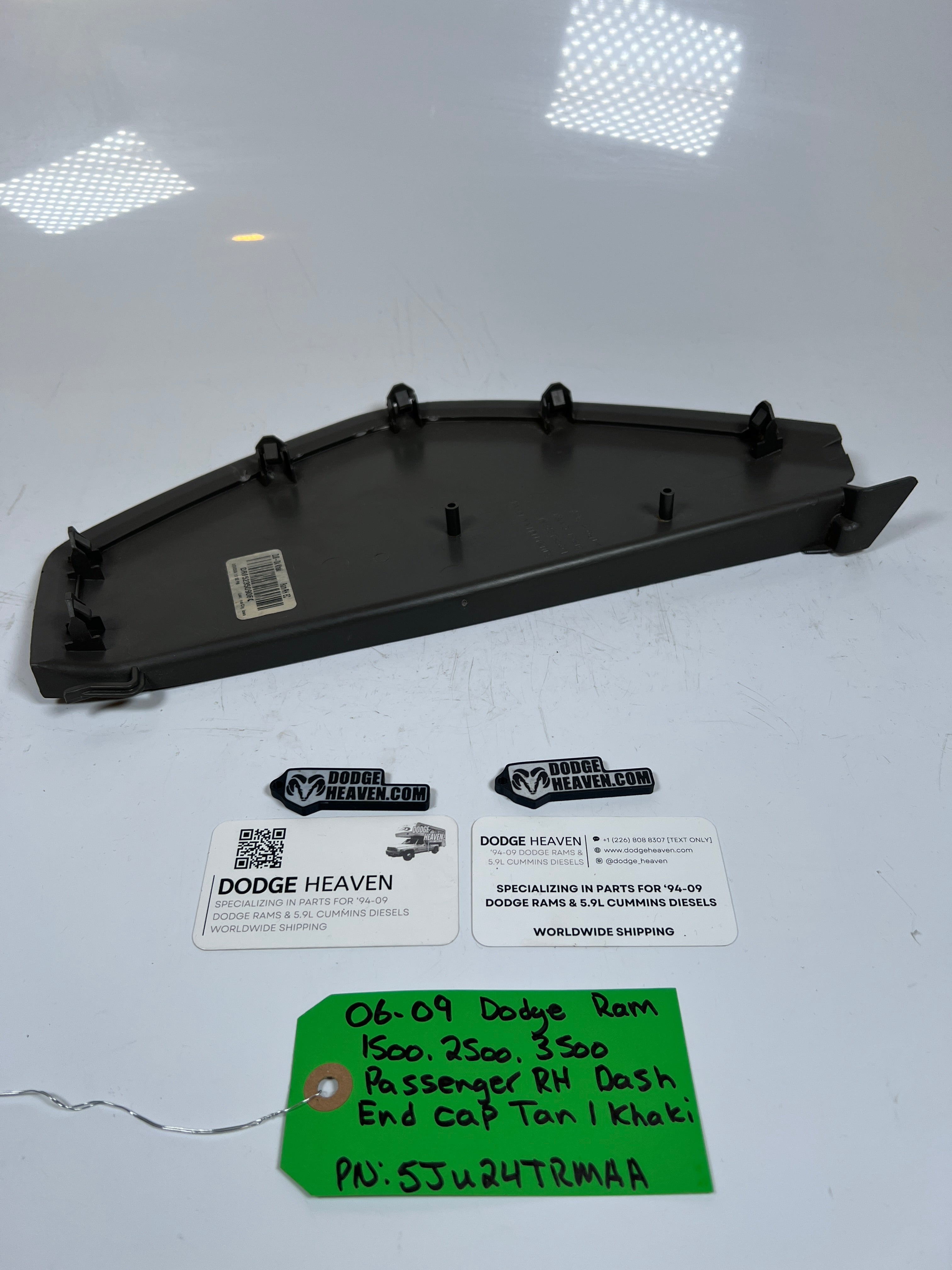 2006-2009 Dodge Ram 1500-3500 Passenger Dash End Cap Trim / Panel Tan / Khaki