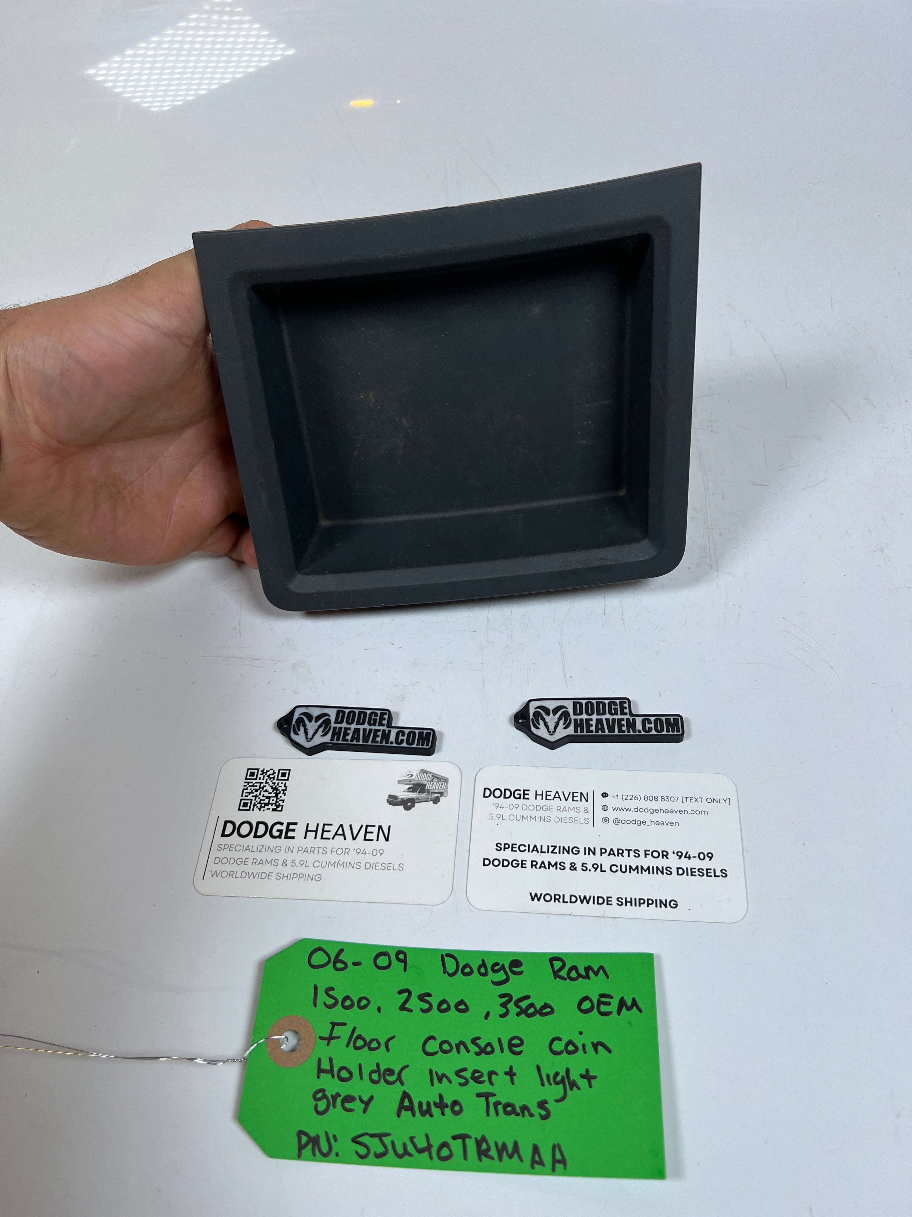 2006-2009 Dodge Ram 1500-3500 Auto Floor Console Coin Holder Insert Grey