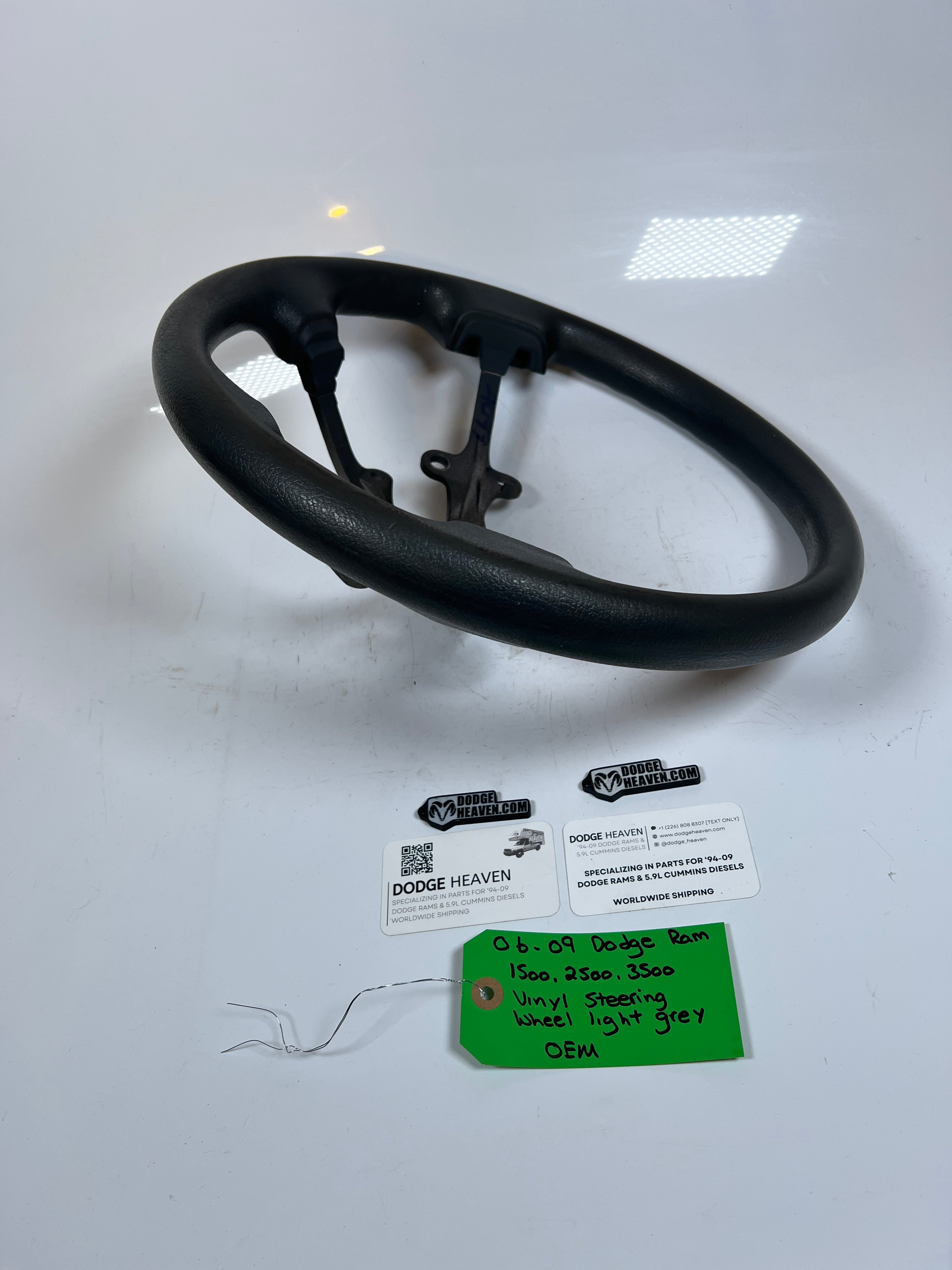 2006-2009 Dodge Ram 1500-3500 Steering Wheel Vinyl Light Grey