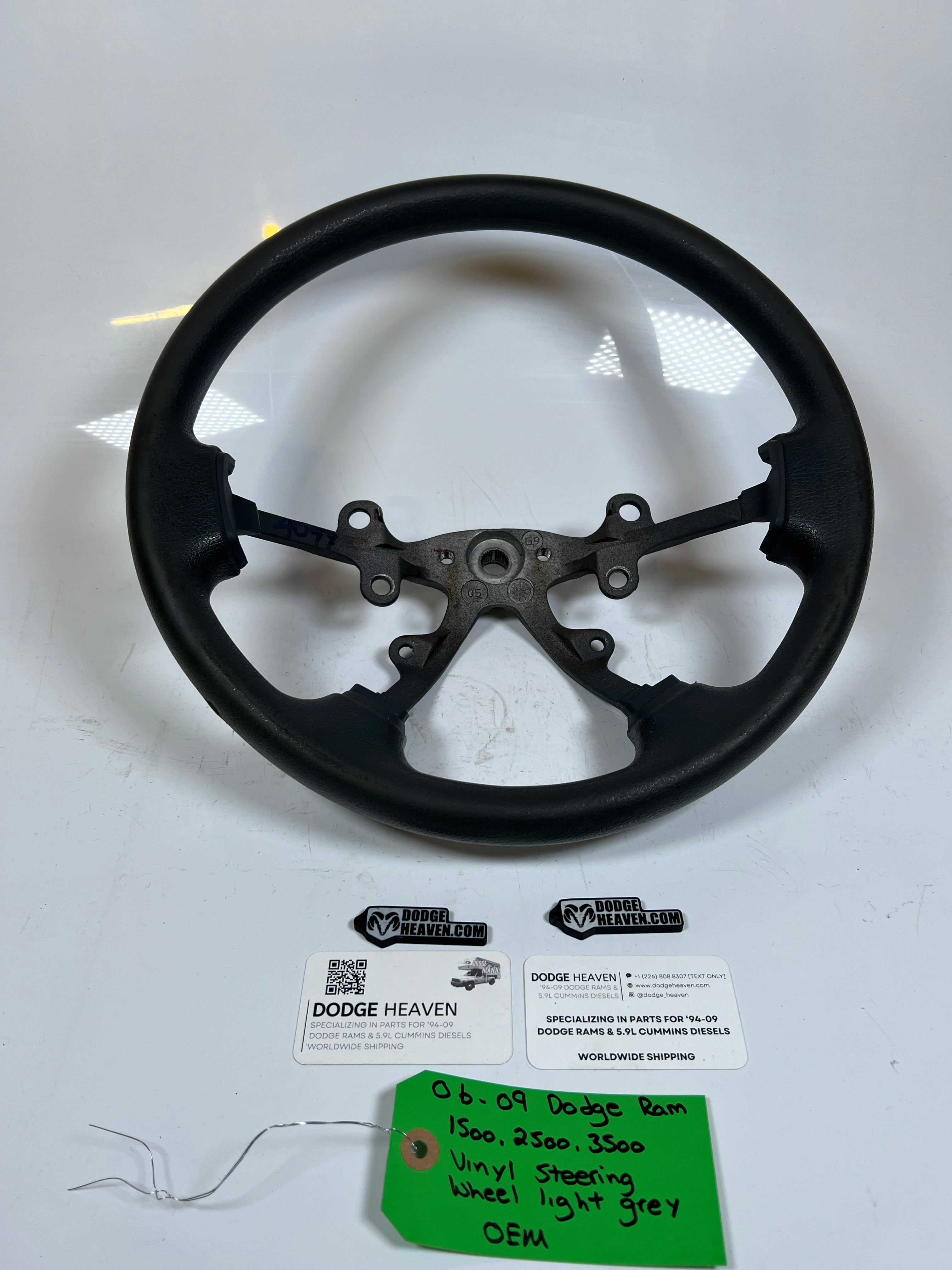2006-2009 Dodge Ram 1500-3500 Steering Wheel Vinyl Light Grey