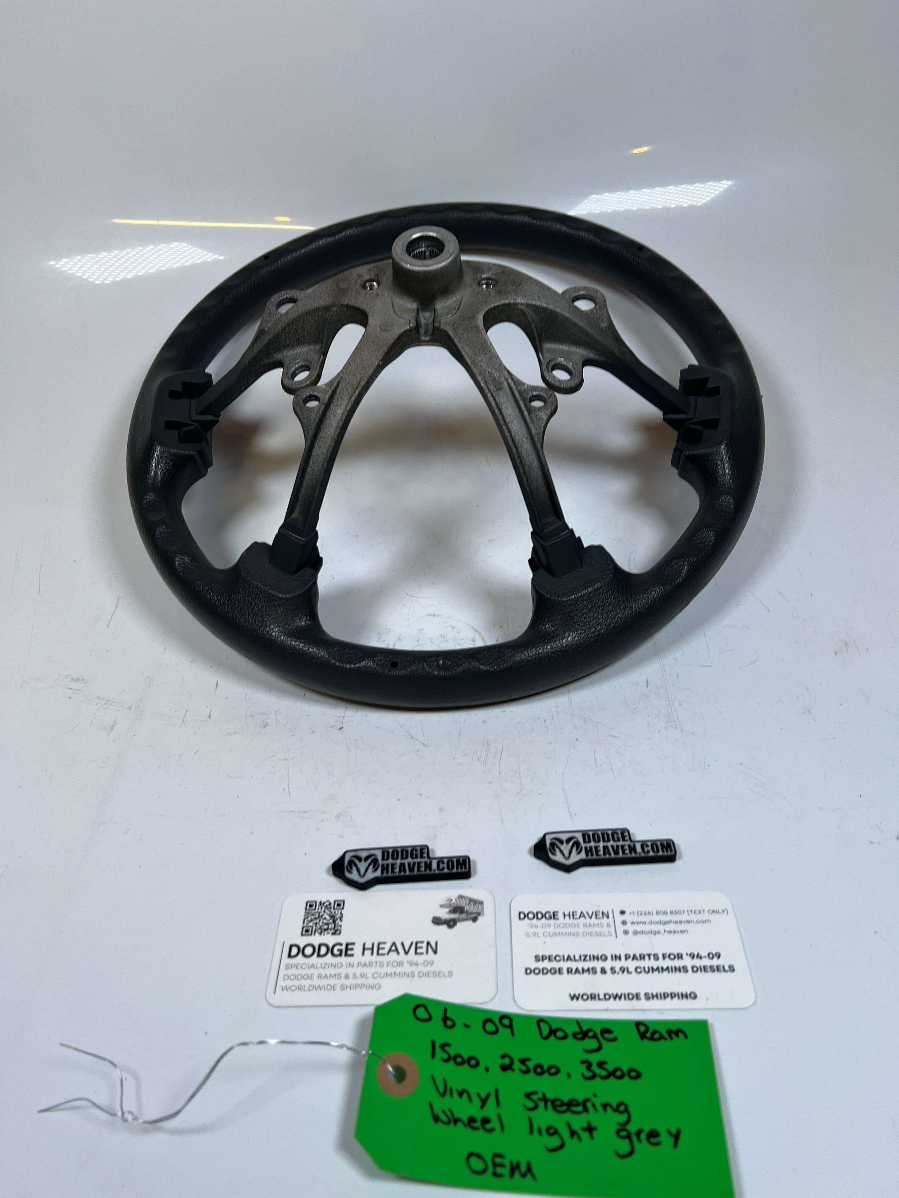 2006-2009 Dodge Ram 1500-3500 Steering Wheel Vinyl Light Grey