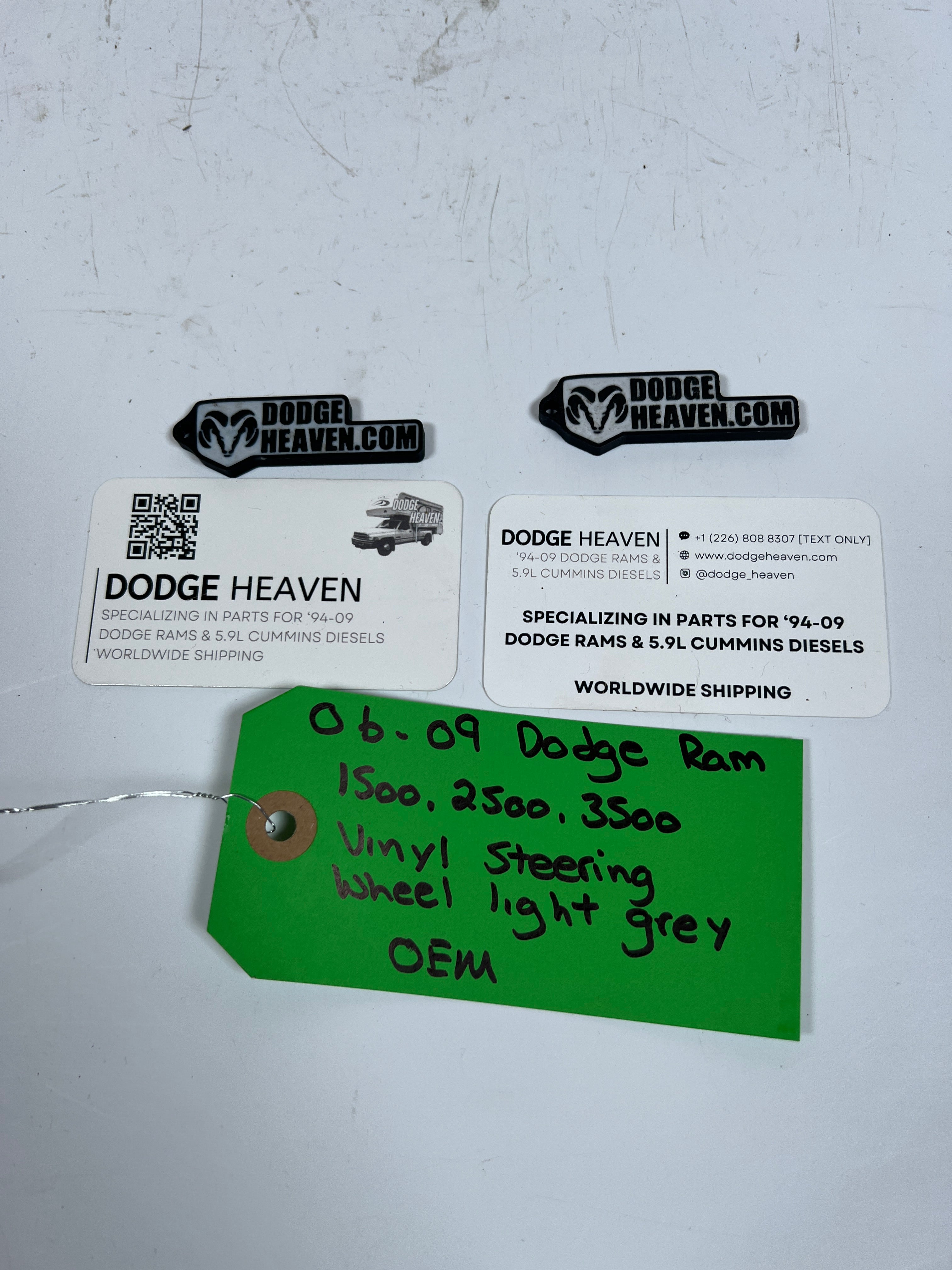 2006-2009 Dodge Ram 1500-3500 Steering Wheel Vinyl Light Grey