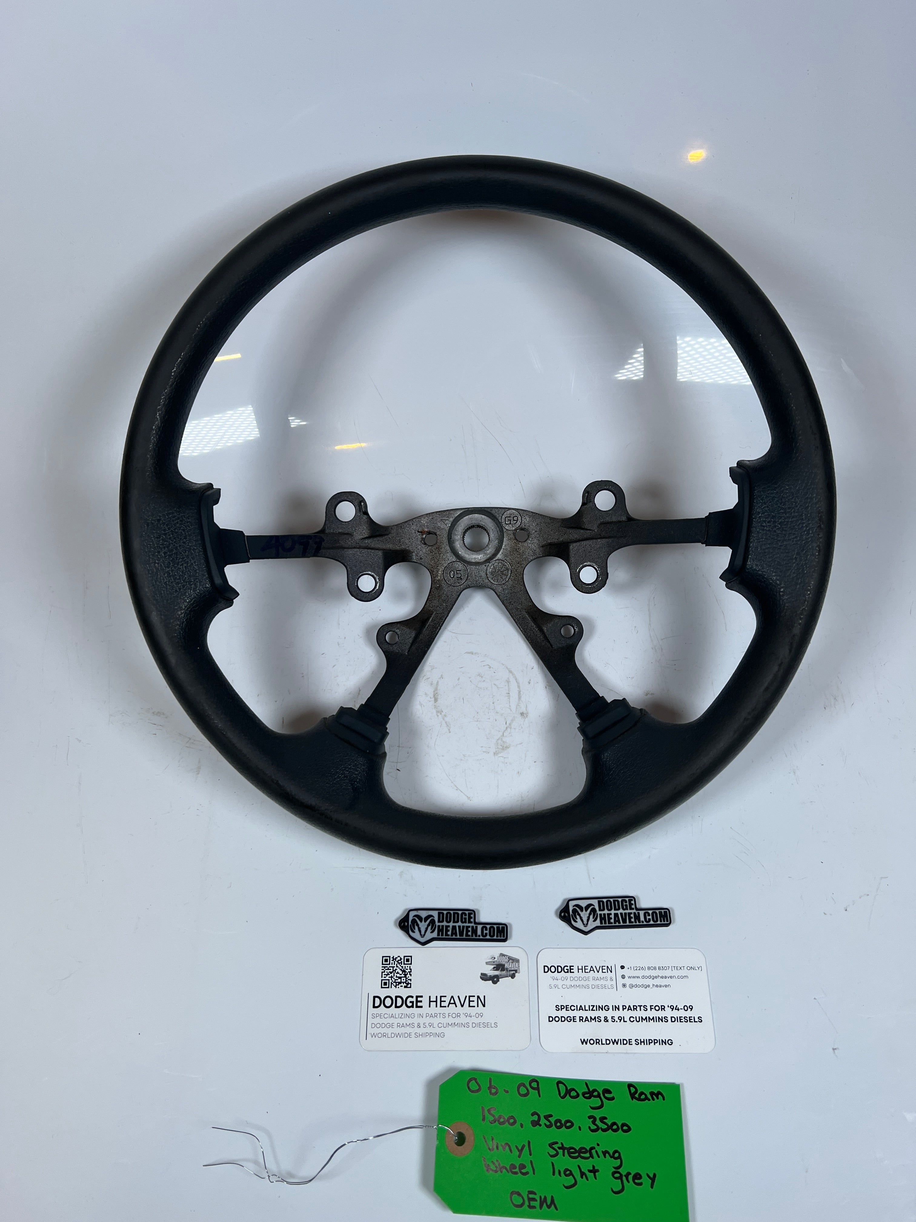 2006-2009 Dodge Ram 1500-3500 Steering Wheel Vinyl Light Grey