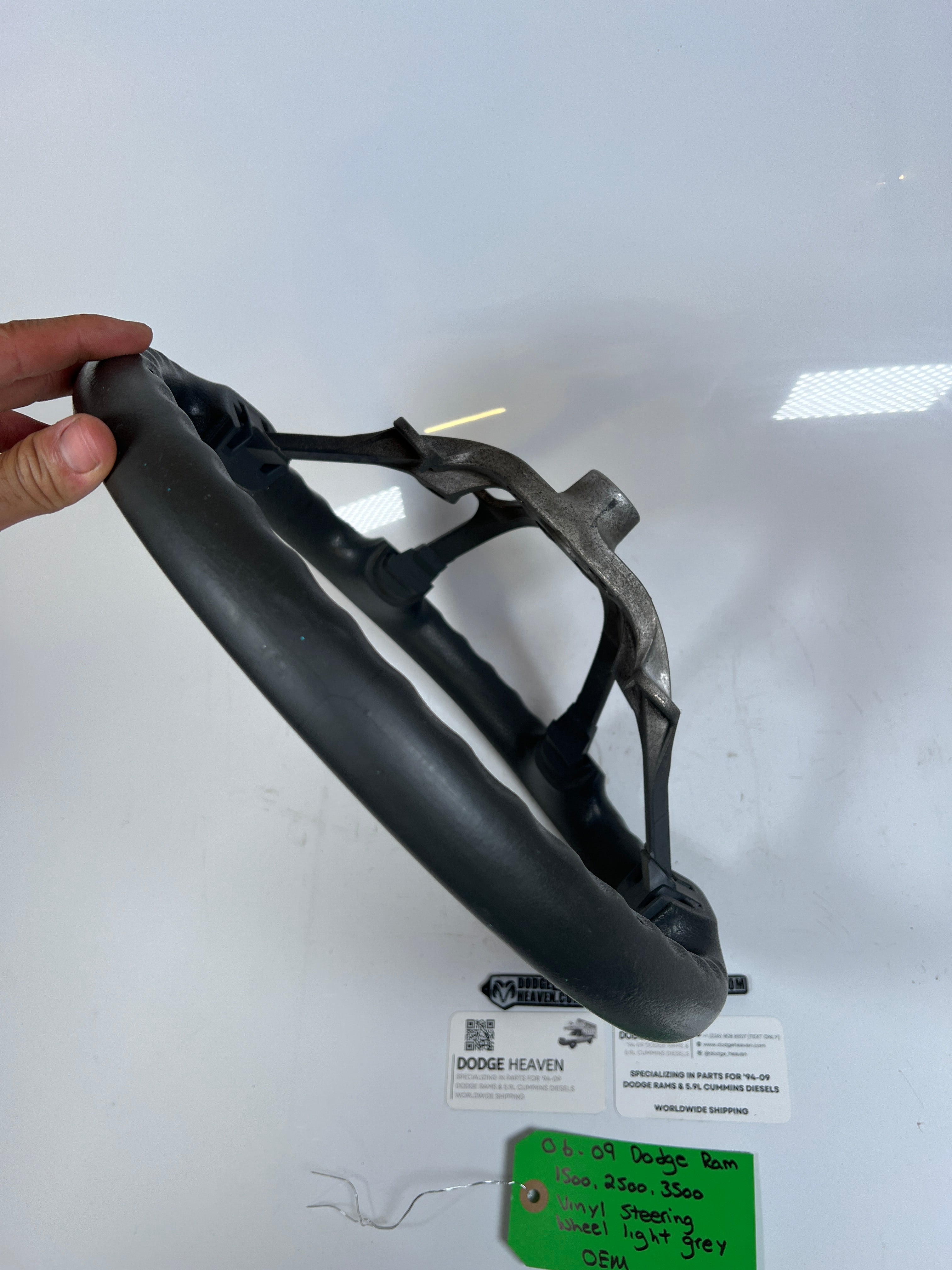 2006-2009 Dodge Ram 1500-3500 Steering Wheel Vinyl Light Grey