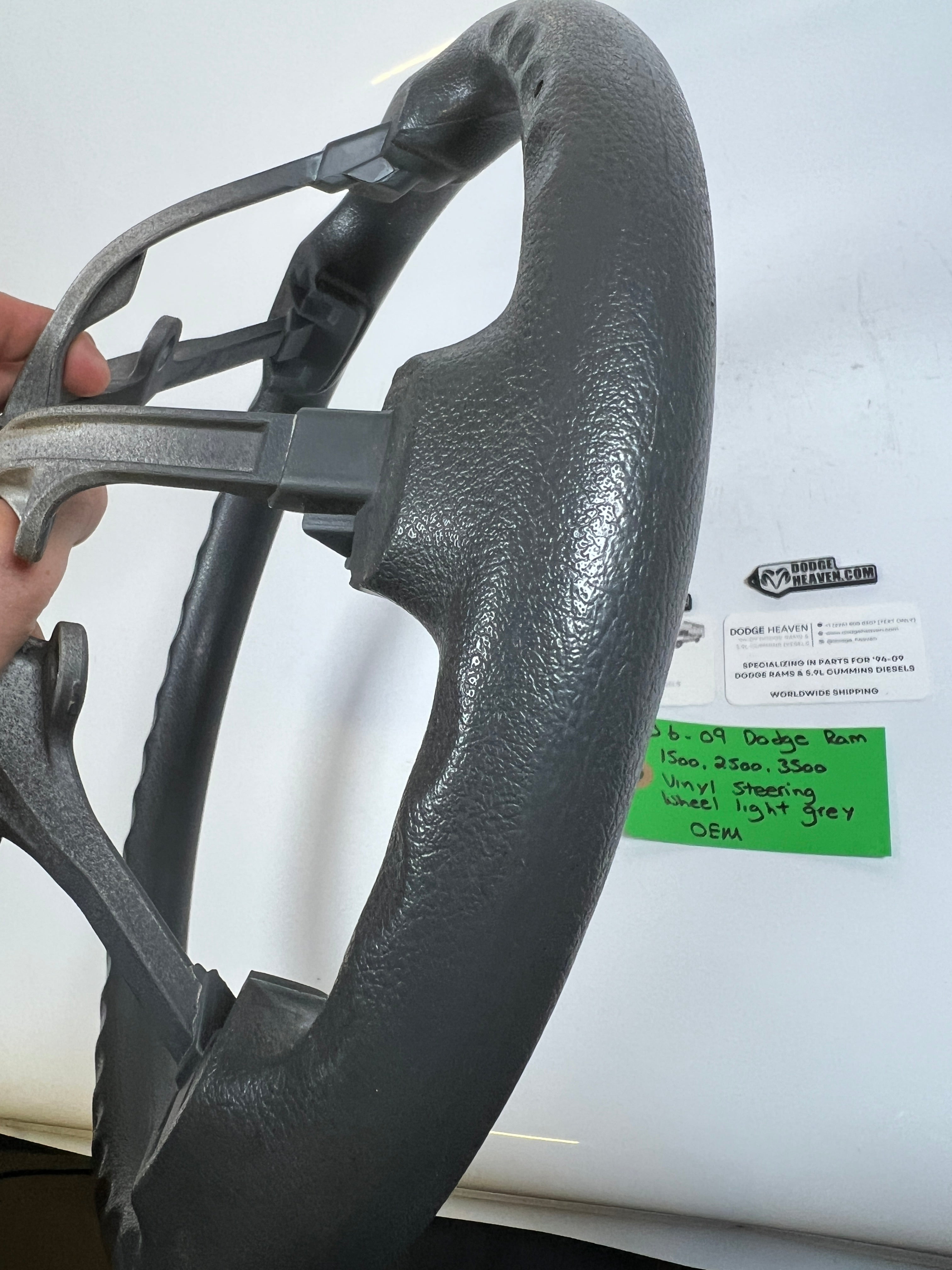 2006-2009 Dodge Ram 1500-3500 Steering Wheel Vinyl Light Grey
