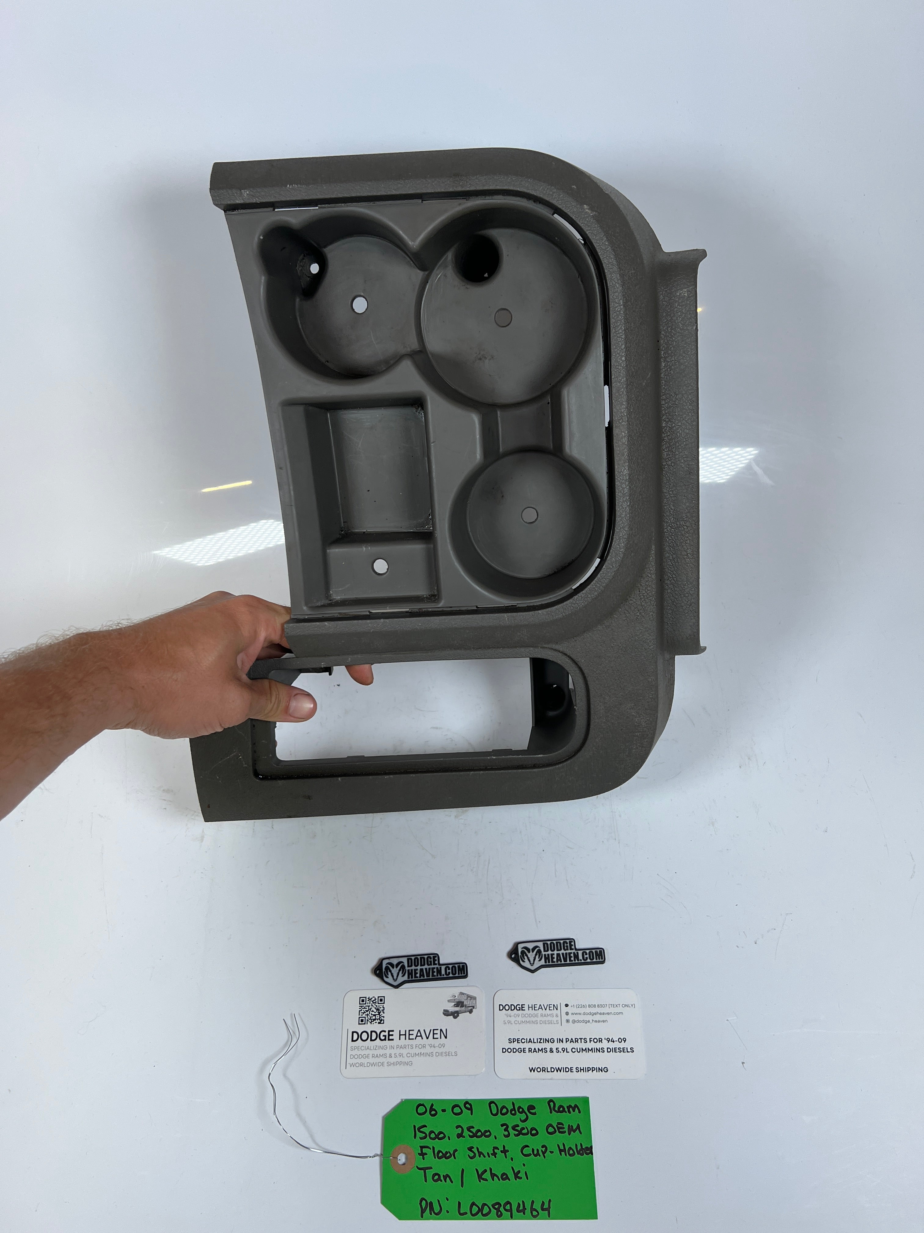 2006-2009 Dodge Ram 1500-3500 Floor Shift Cup Holder Console Tan / Khaki