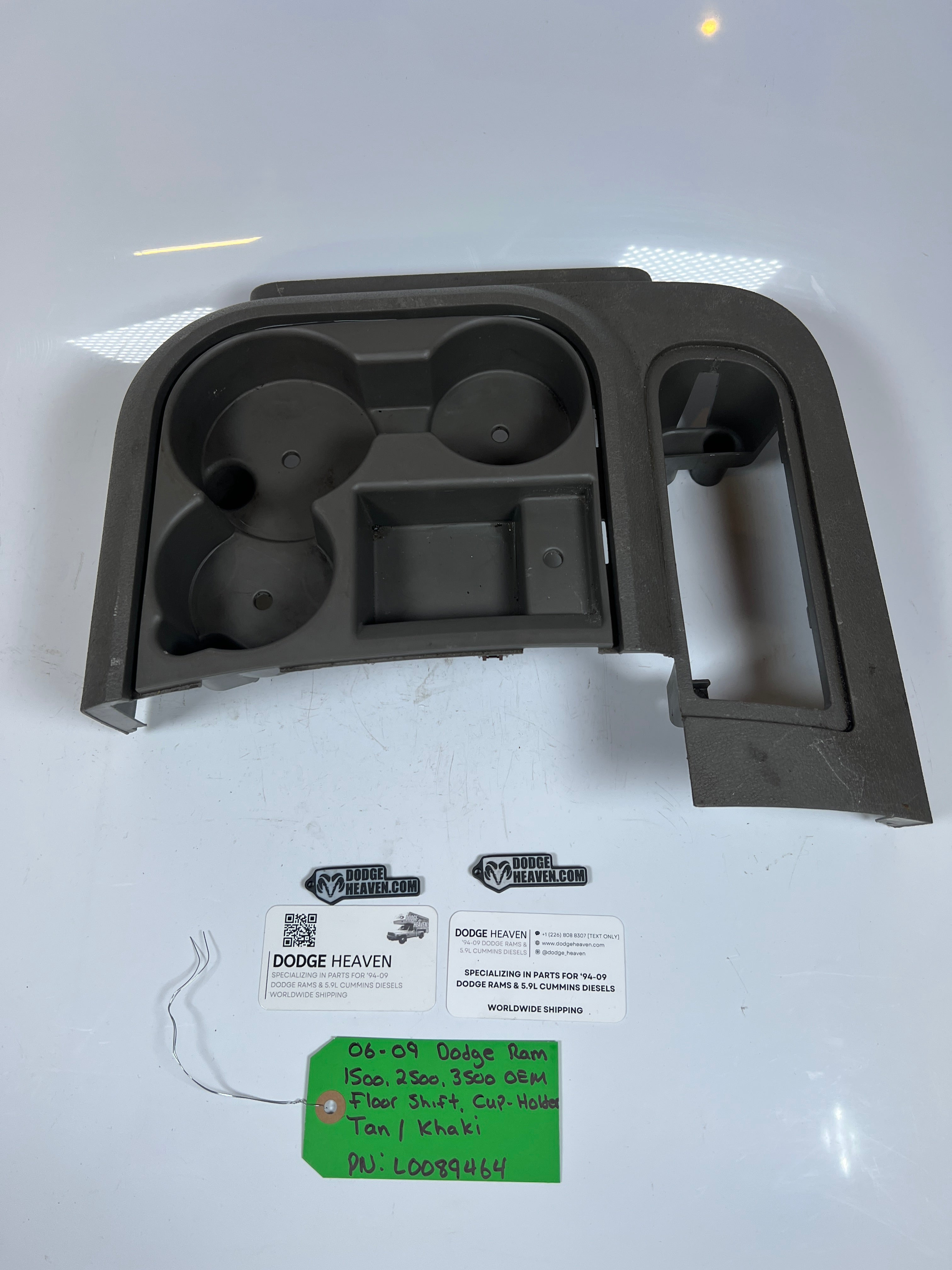 2006-2009 Dodge Ram 1500-3500 Floor Shift Cup Holder Console Tan / Khaki