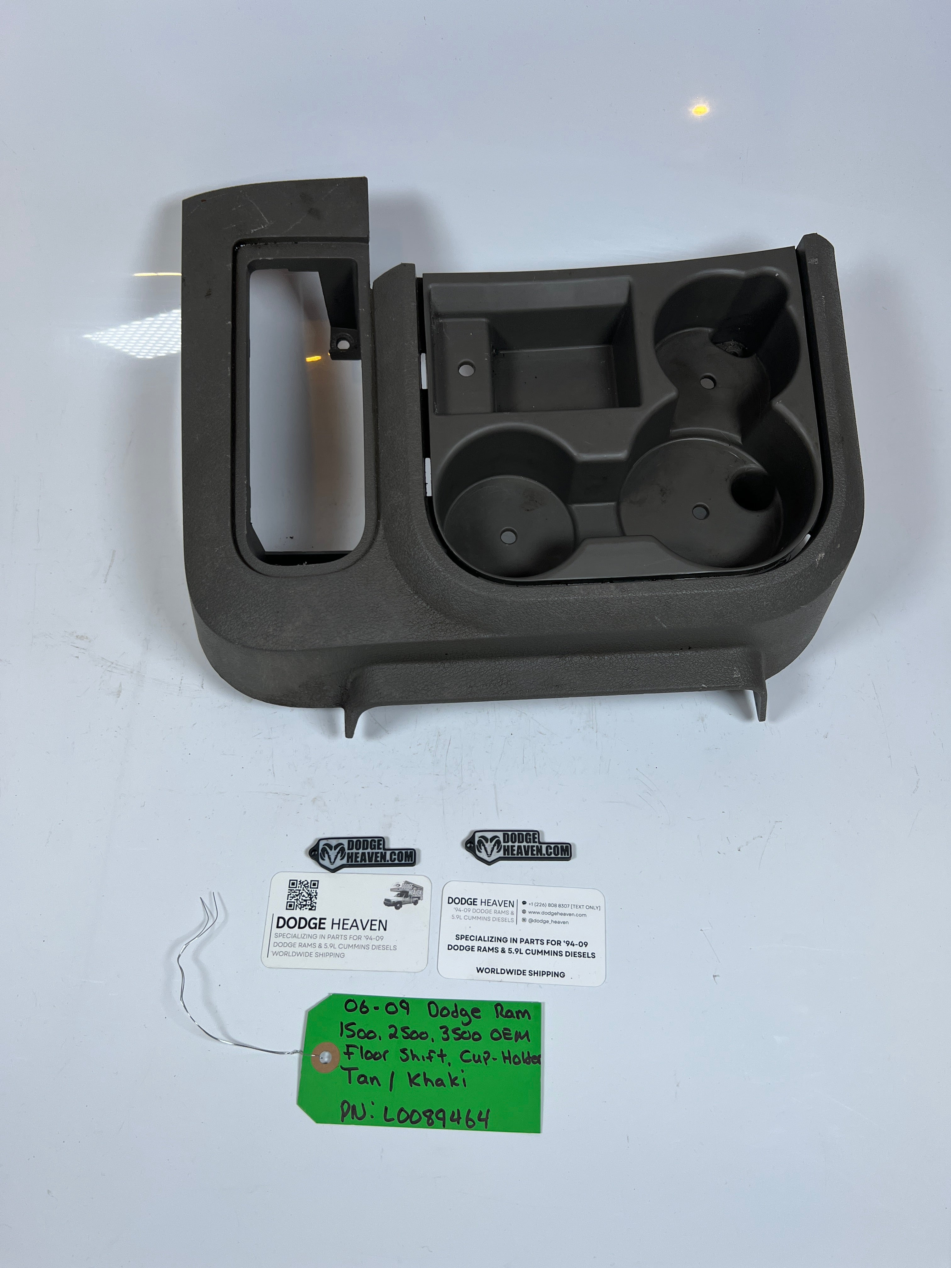 2006-2009 Dodge Ram 1500-3500 Floor Shift Cup Holder Console Tan / Khaki