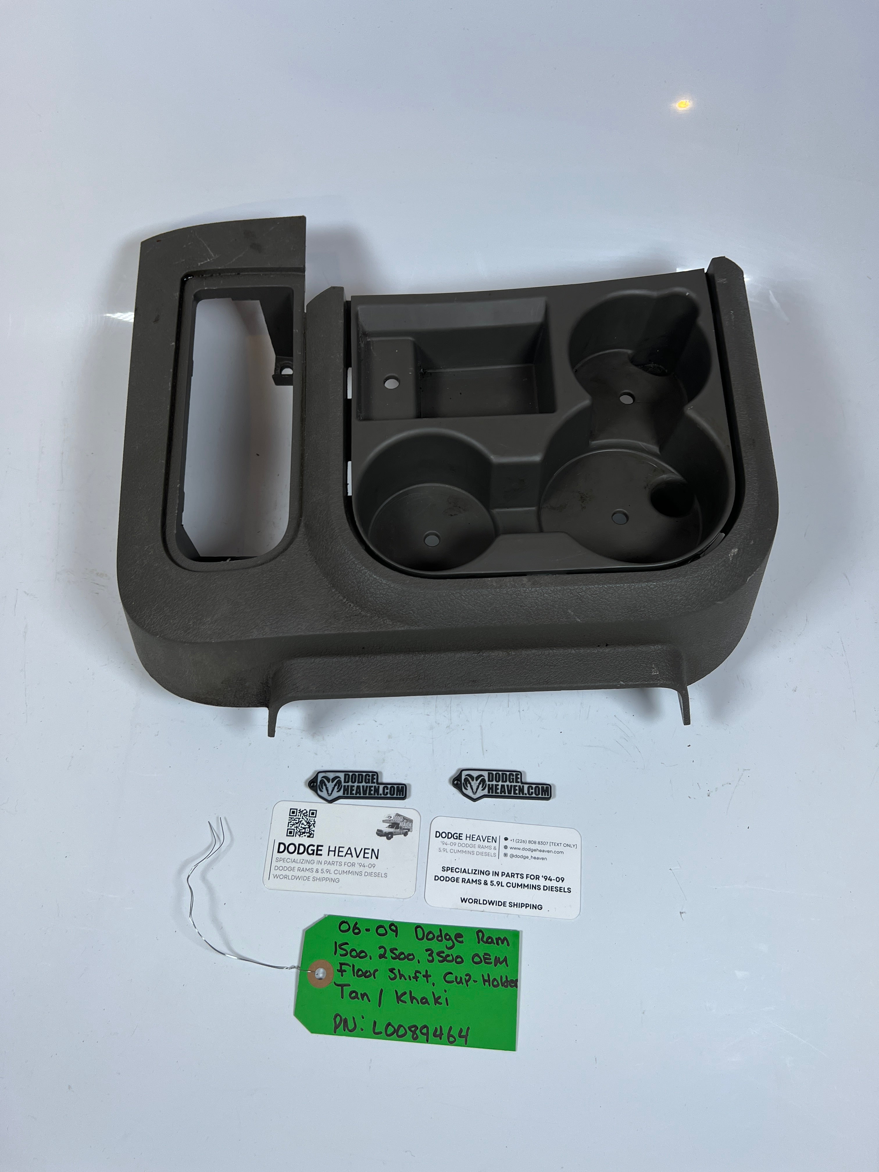 2006-2009 Dodge Ram 1500-3500 Floor Shift Cup Holder Console Tan / Khaki