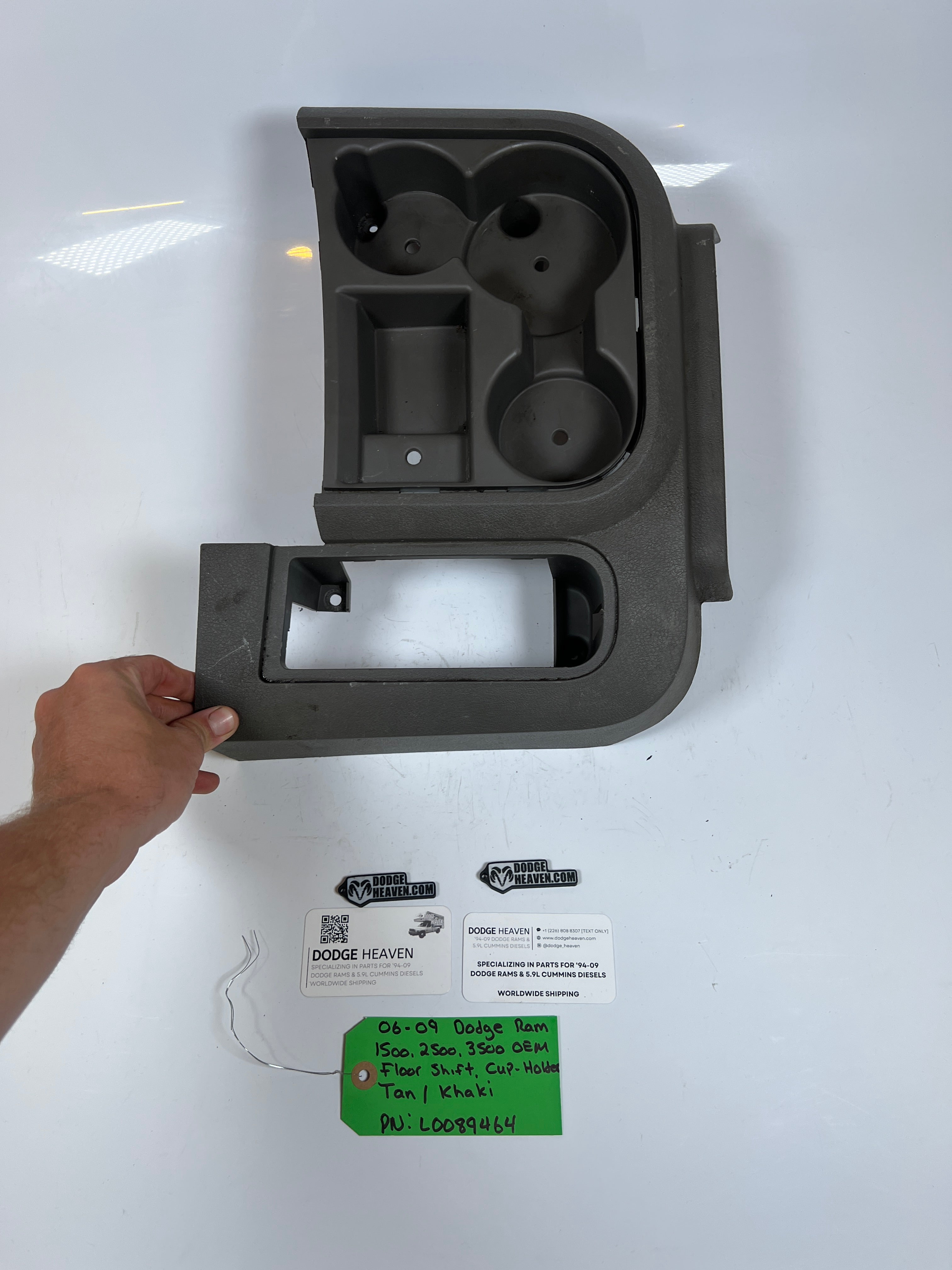 2006-2009 Dodge Ram 1500-3500 Floor Shift Cup Holder Console Tan / Khaki