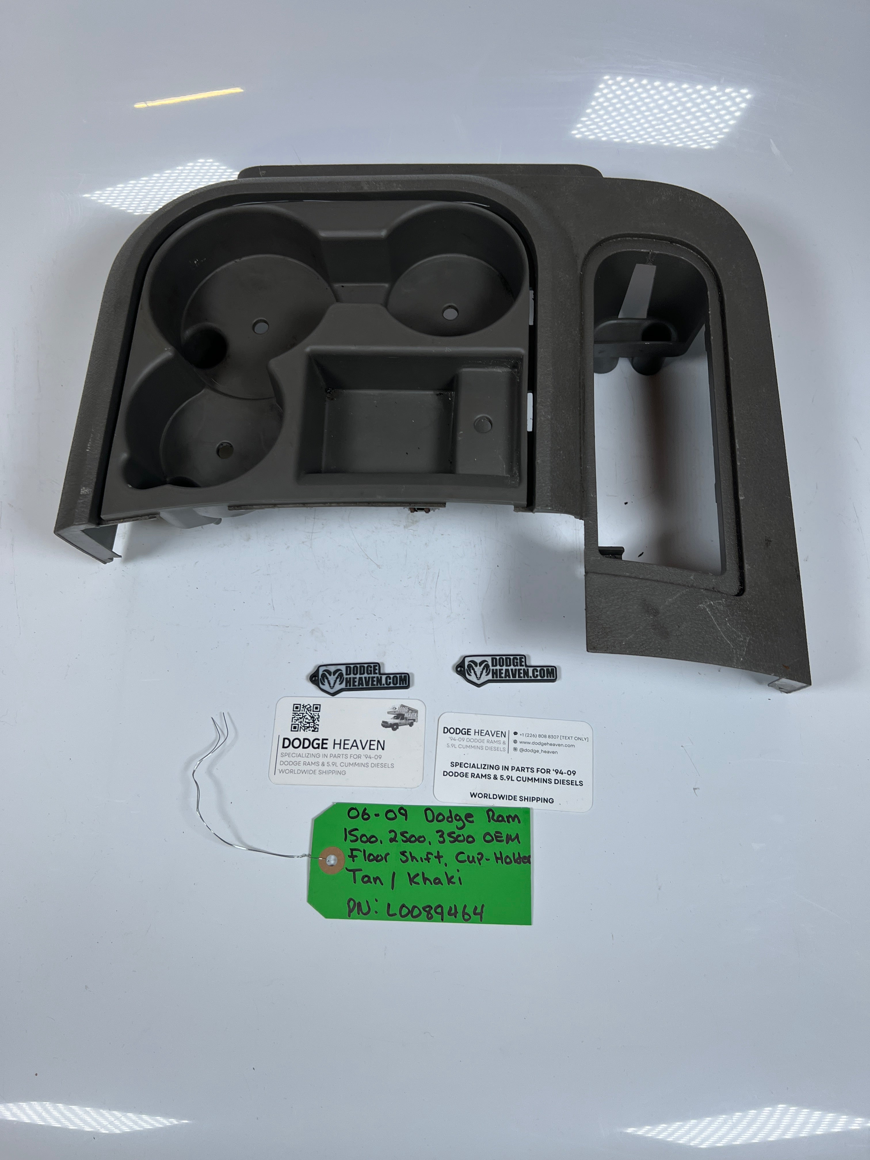 2006-2009 Dodge Ram 1500-3500 Floor Shift Cup Holder Console Tan / Khaki