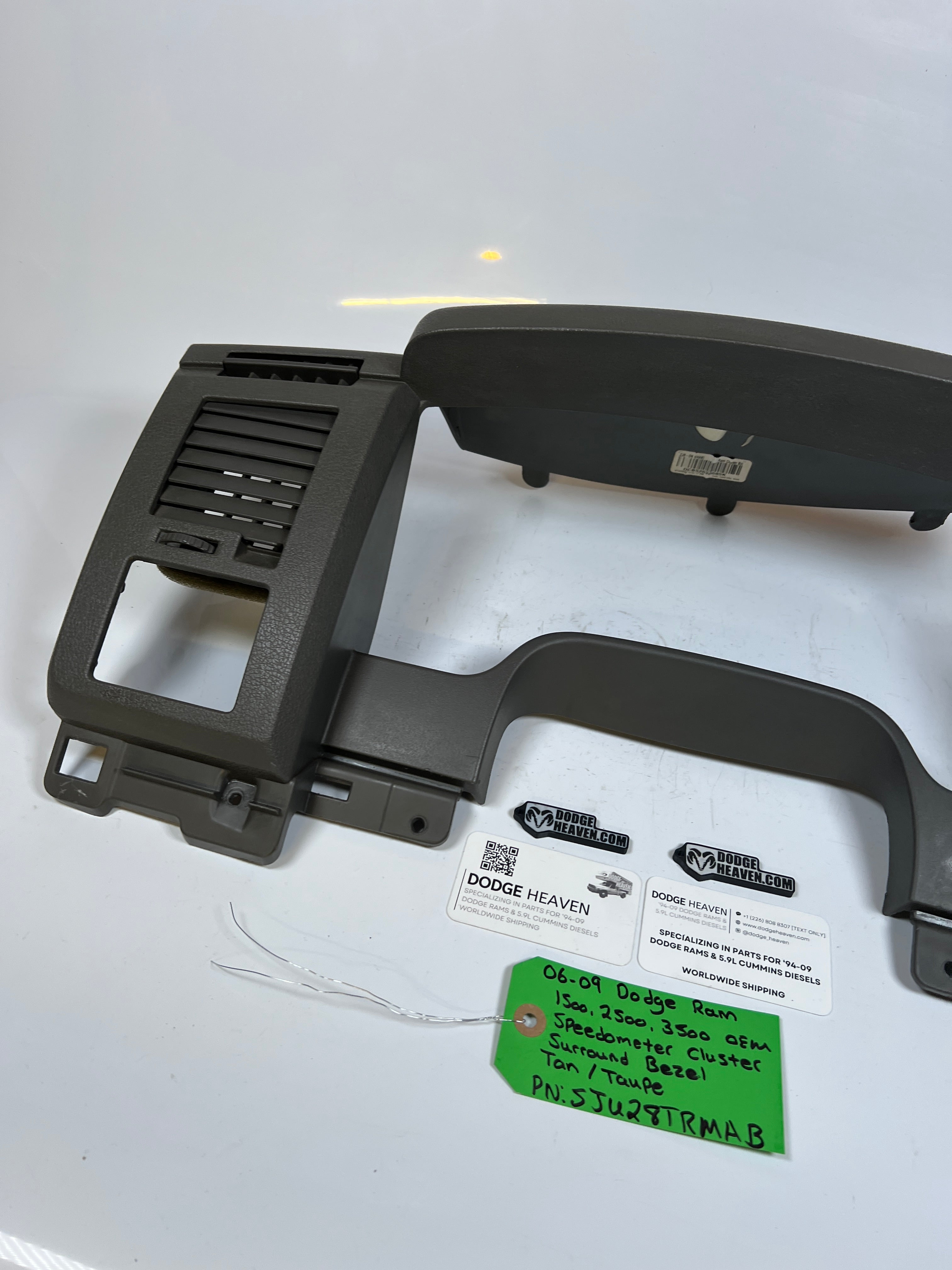 2006-2009 Dodge Ram Speedometer Cluster Dash Surround Bezel Tan / Taupe